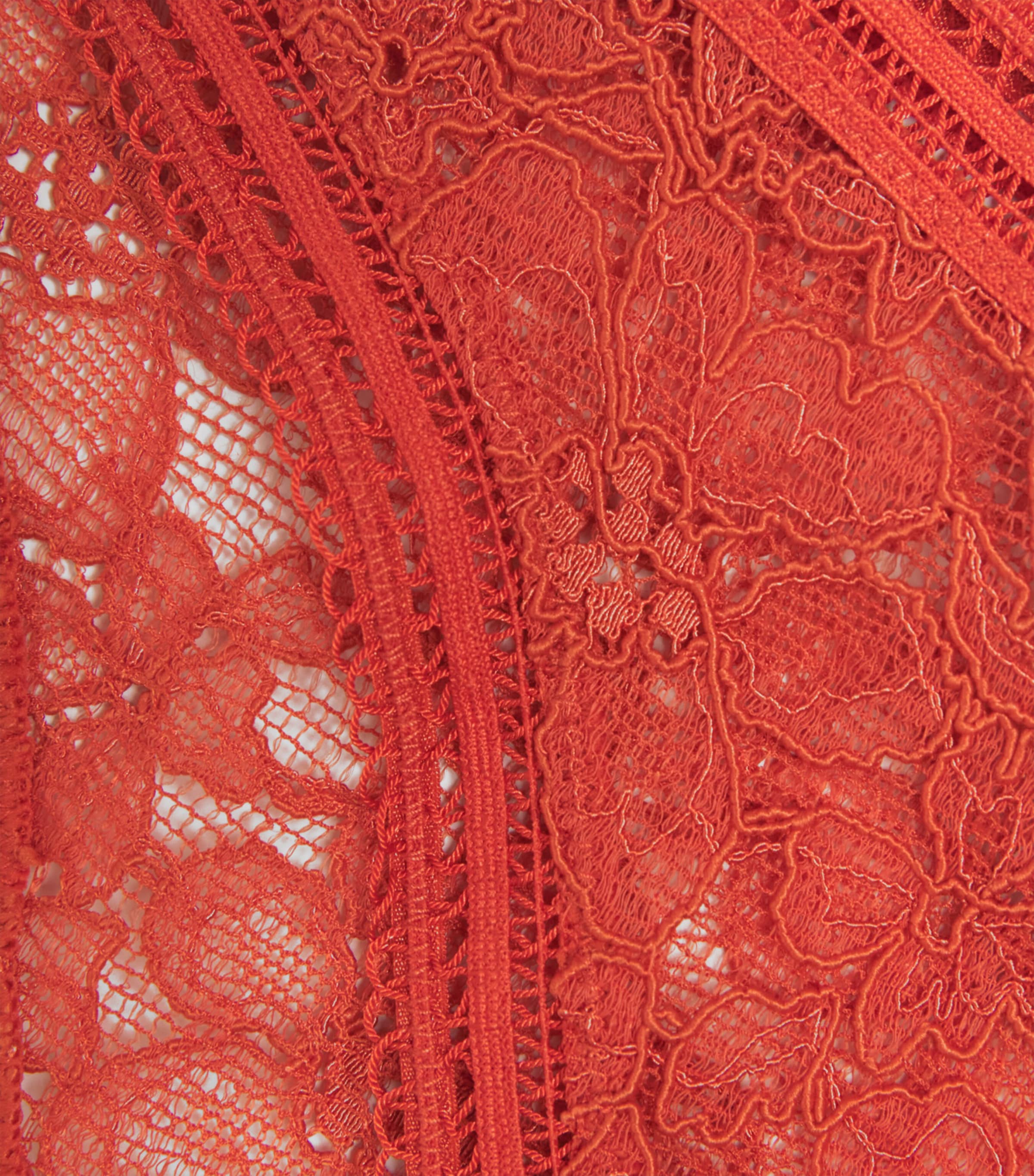 Lace Floral Tanga 544 PUMPKIN RED Image 4