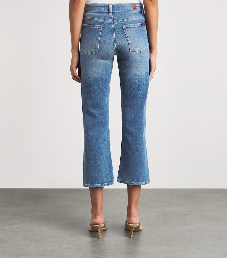 7 For All Mankind Womens The Leggy Bootcut Crop Jeans Coastline Image 5