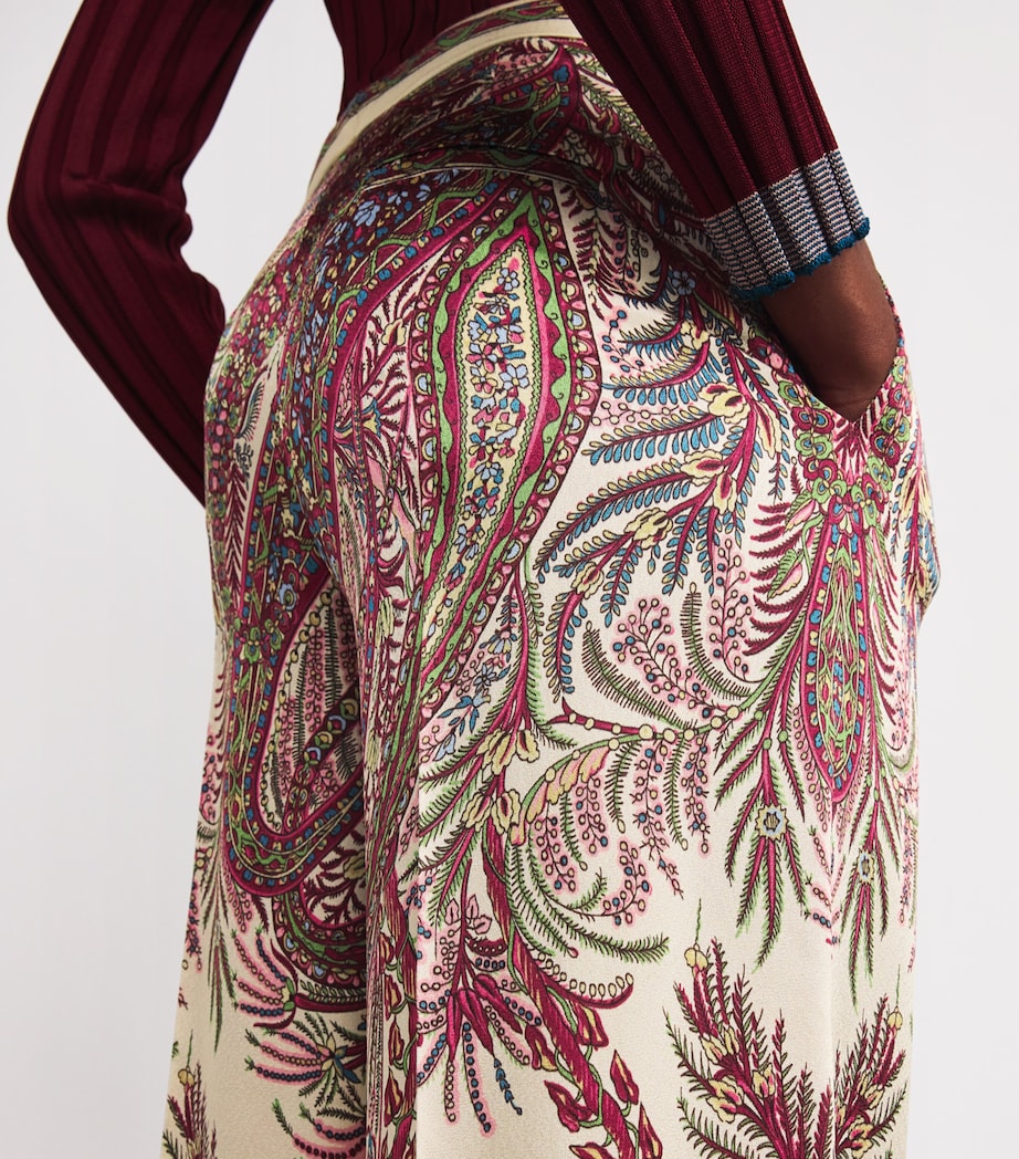Satin Paisley Palazzo Trousers X0801 Image 6