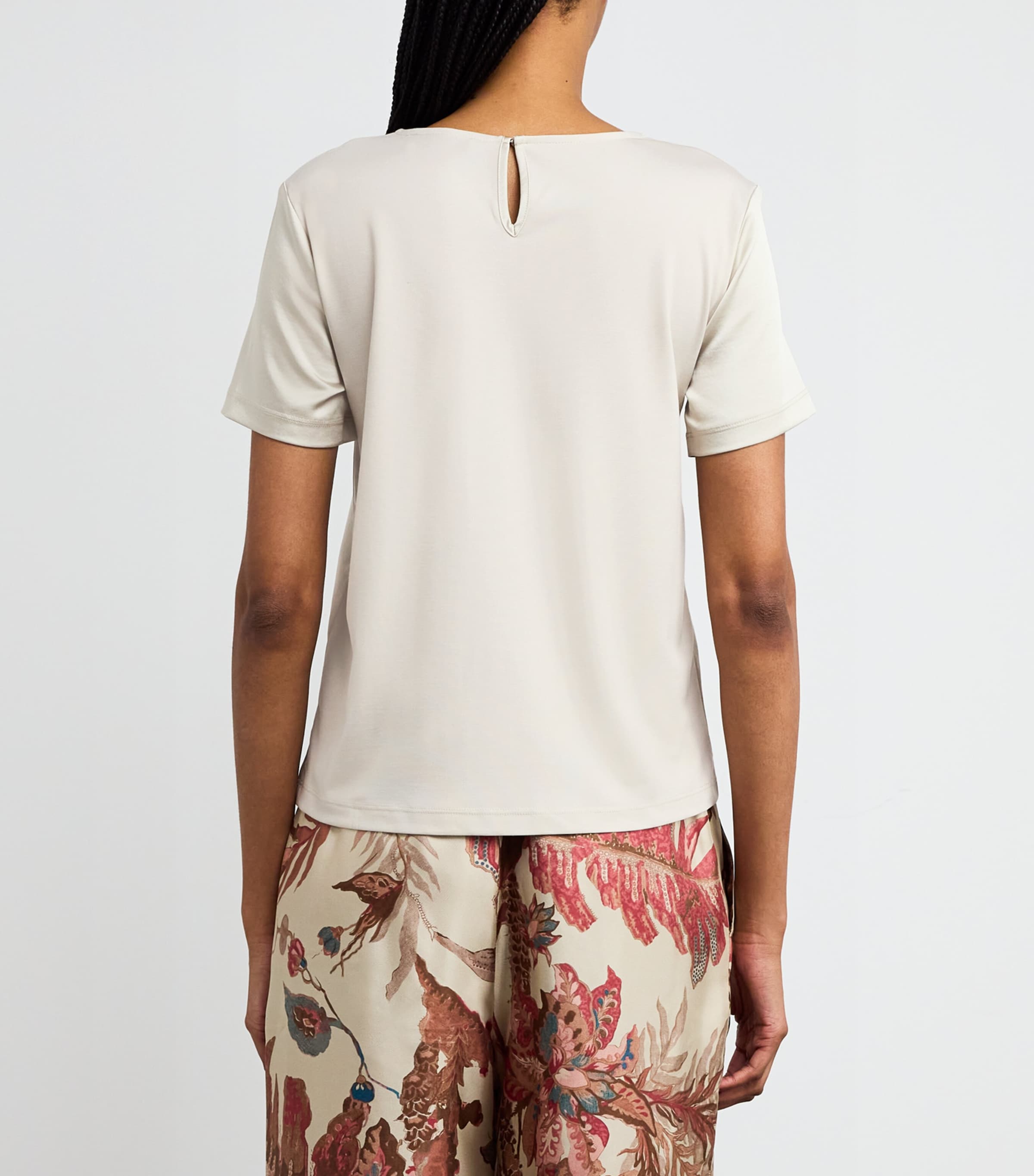 Satin-Front T-Shirt IVORY Image 4