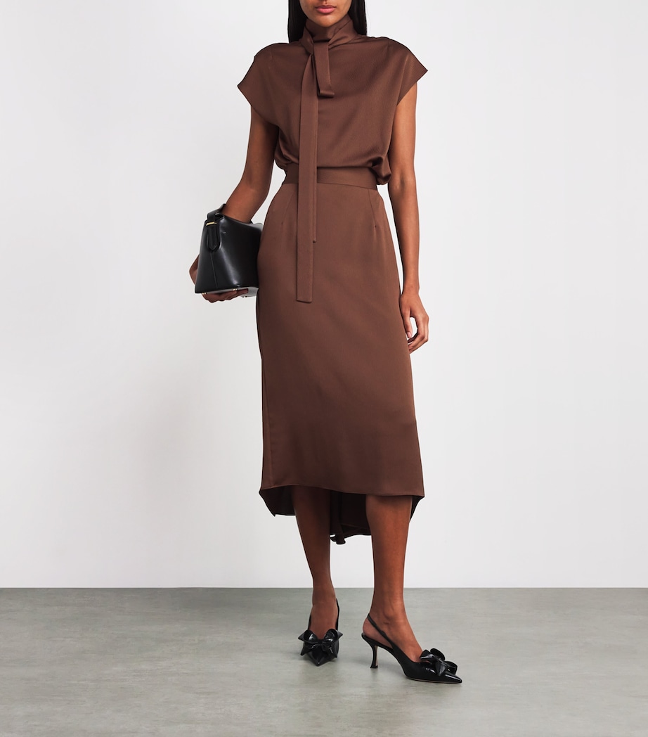 Charmeuse Tied Blouse BRW Image 2