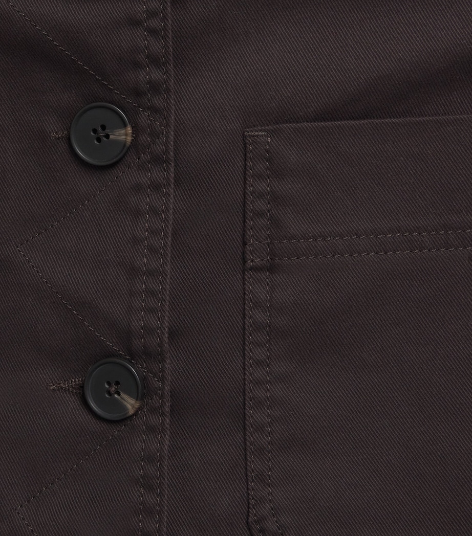 ME+EM Womens Stretch-Cotton Cocoon-Sleeve Jacket Cocoa Brown Image 6