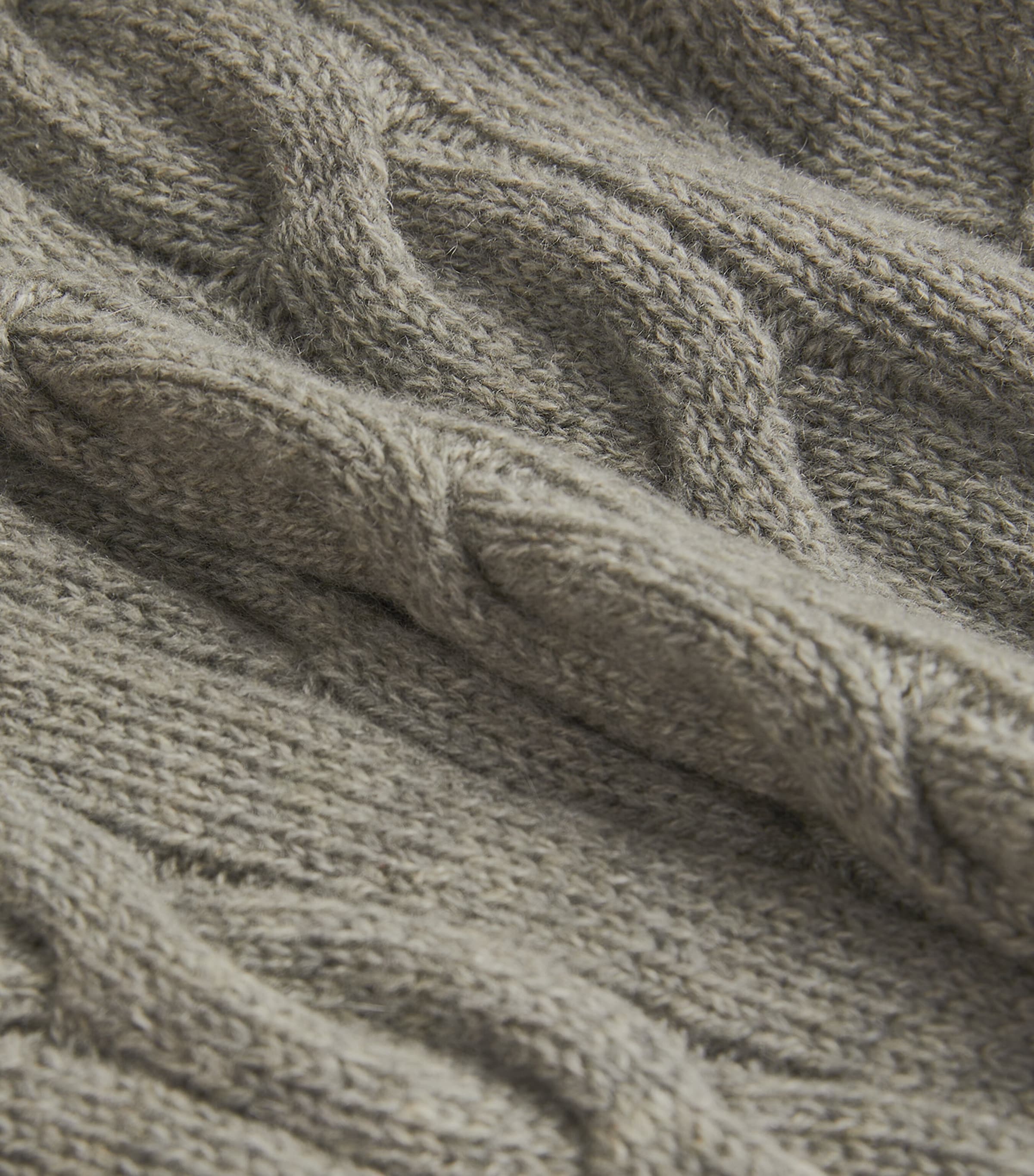 Ralph Lauren Purple Label Mens Cashmere Cable-Knit Sweater Lt Grey Image 5