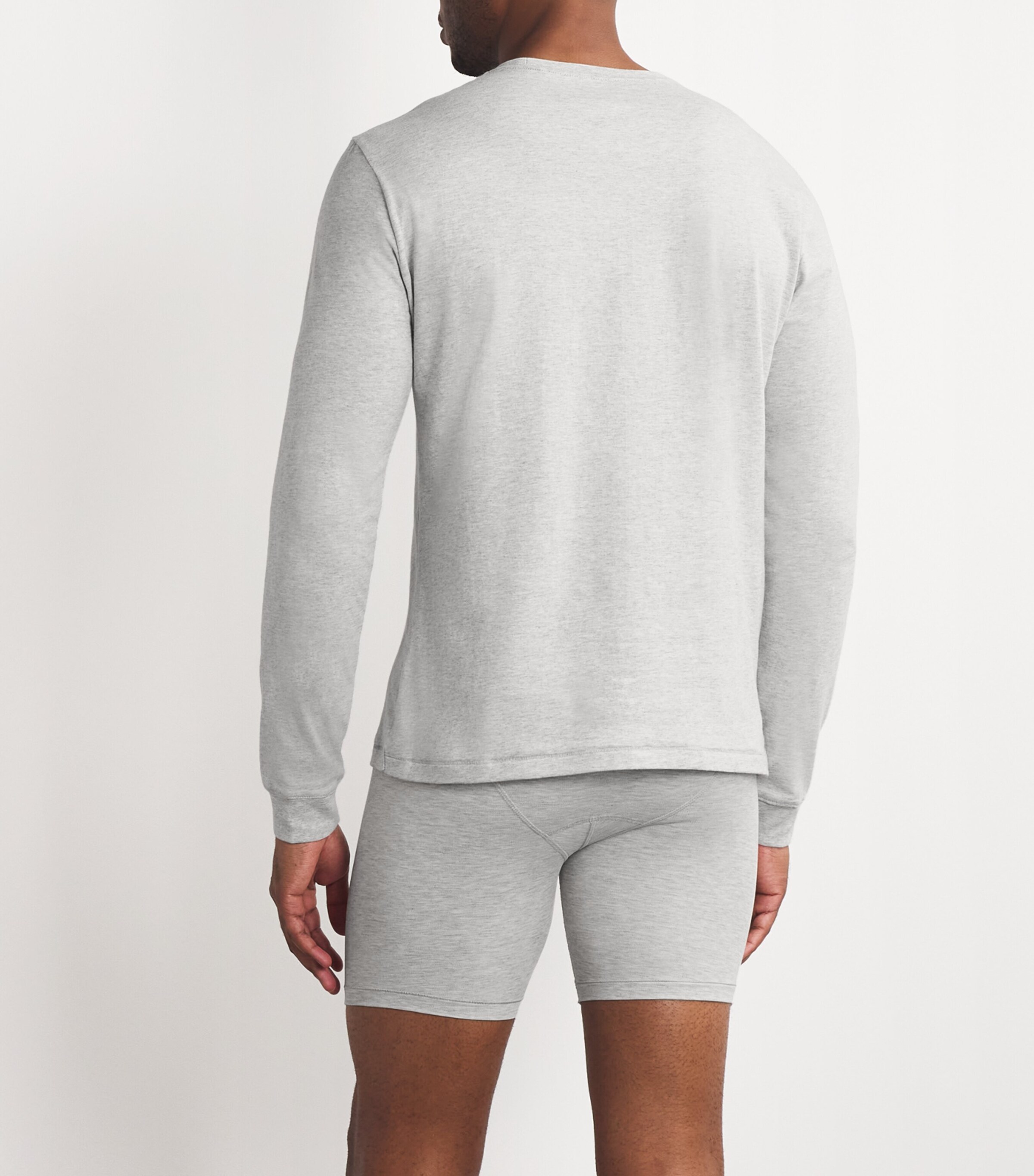 Cotton Long-Sleeve T-Shirt LIGHT HEATHER GREY Image 4