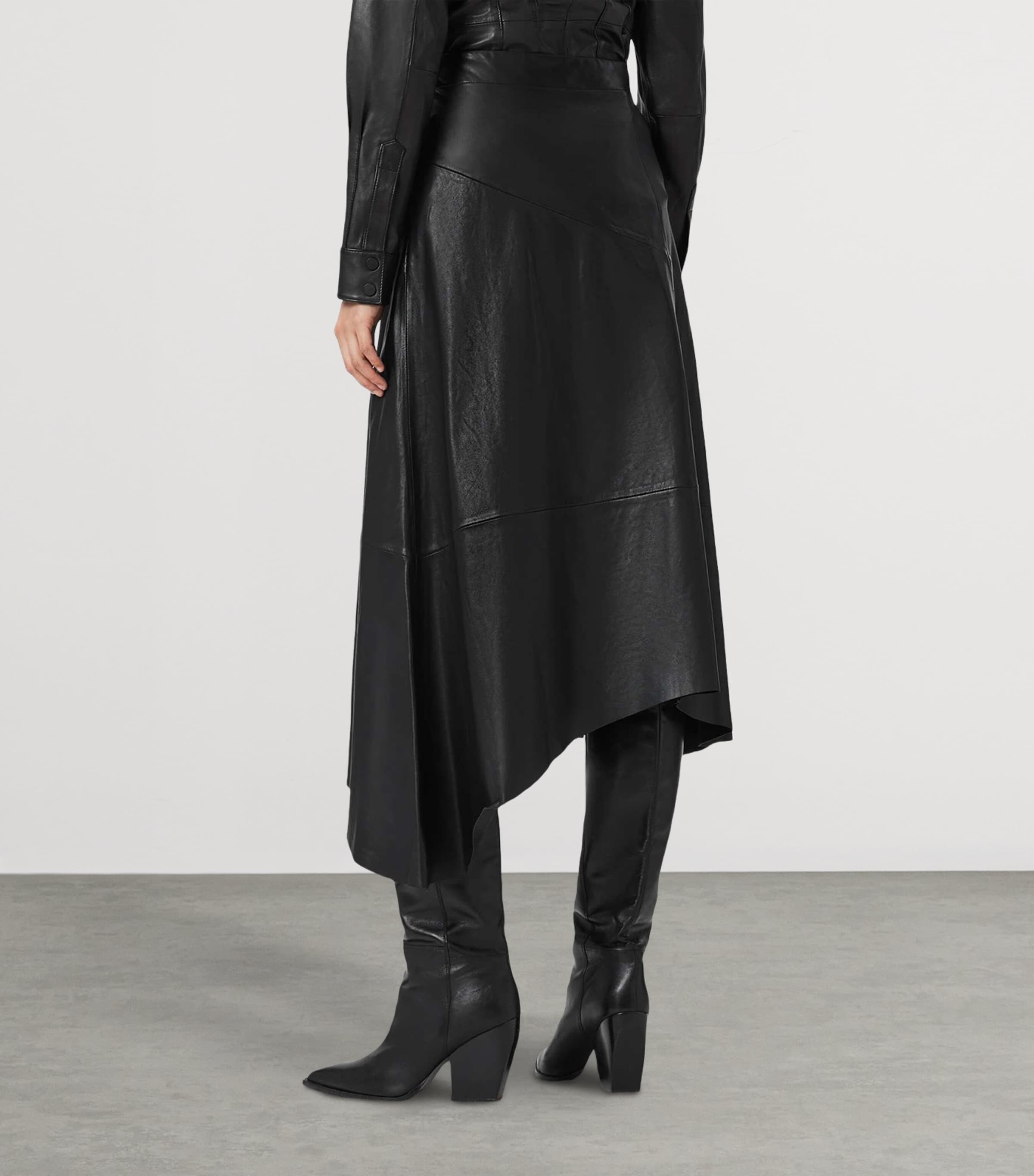 Gia Lea Leather Skirt BLACK Image 6