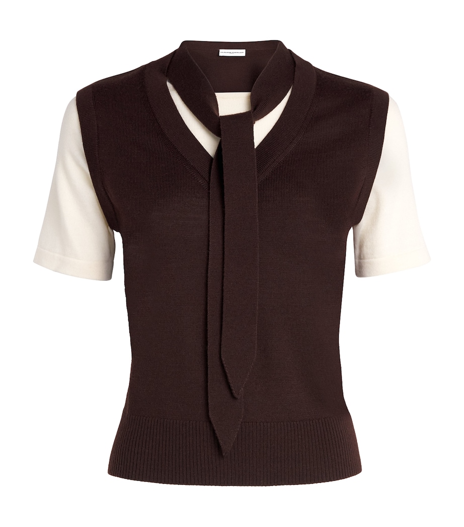 Claudie Pierlot Womens Wool-Blend Layered Sweater Dual Color Image 1