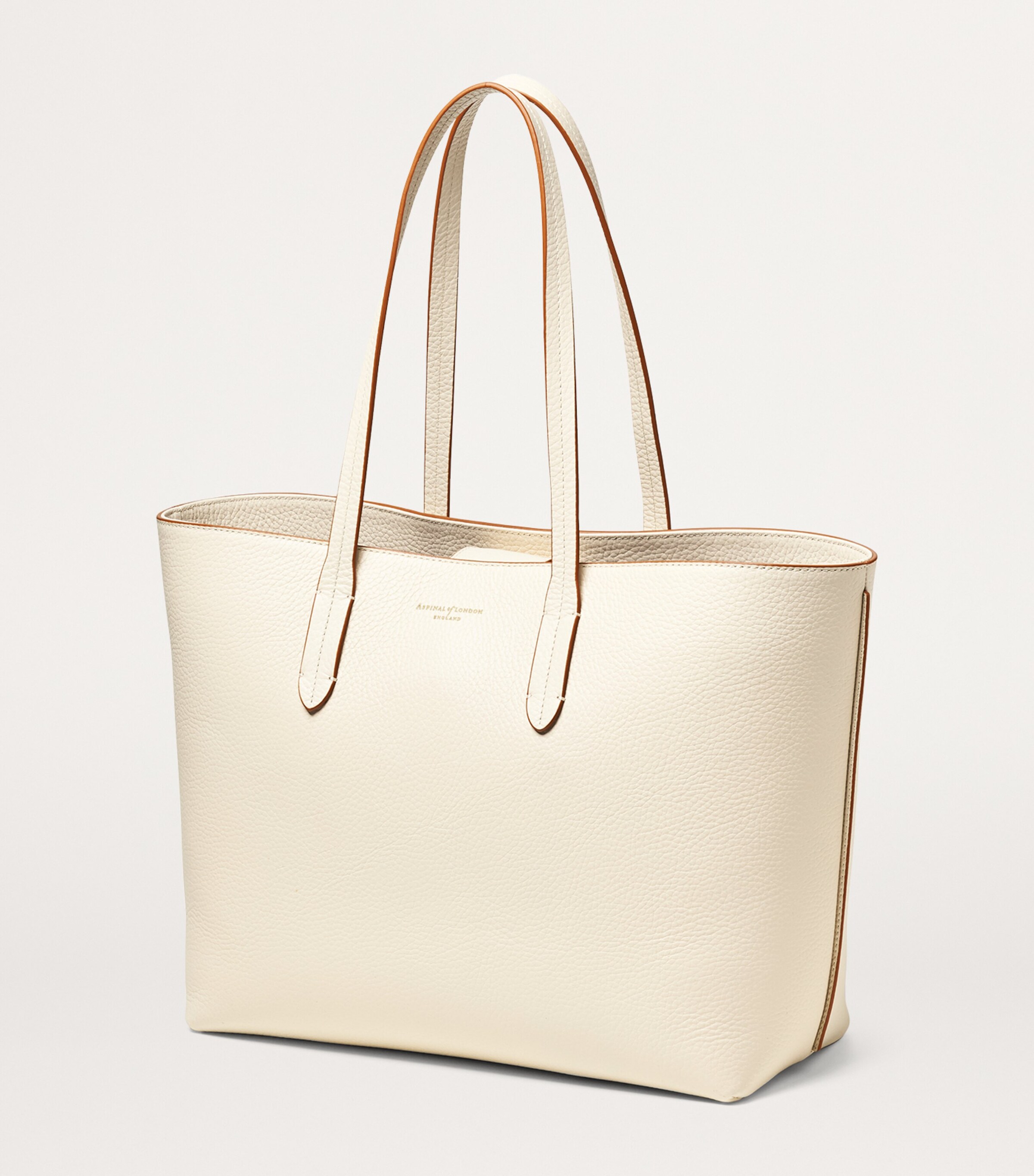 Aspinal Of London Leather East-West Regent Tote Bag Ivory Image 4