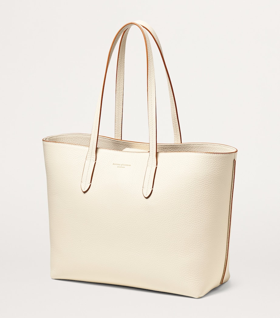 Aspinal Of London Leather East-West Regent Tote Bag Ivory Image 4