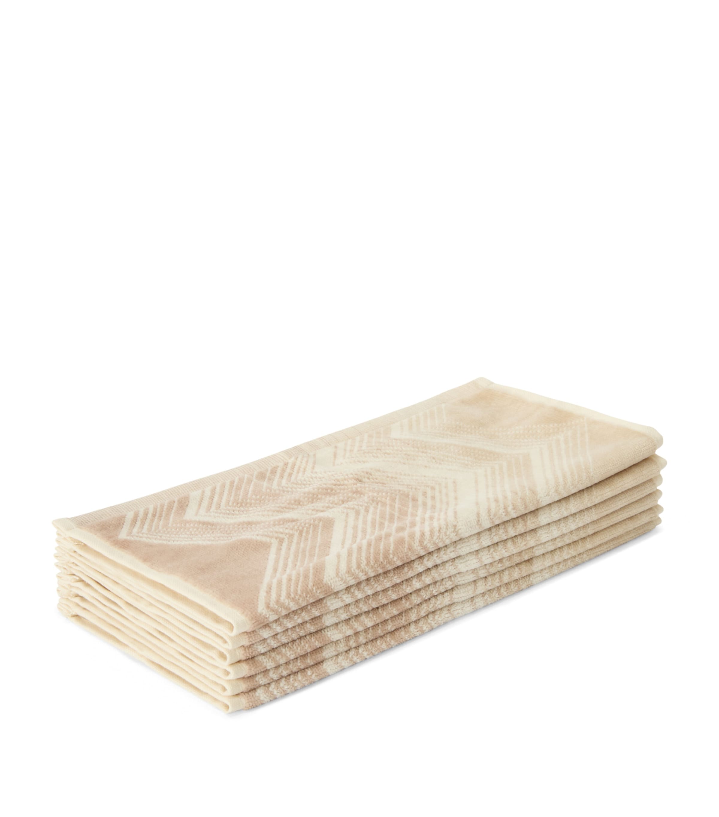 Missoni Home Set of 6 Marea Facecloths (30cm x 30cm) Natural/cream Image 1