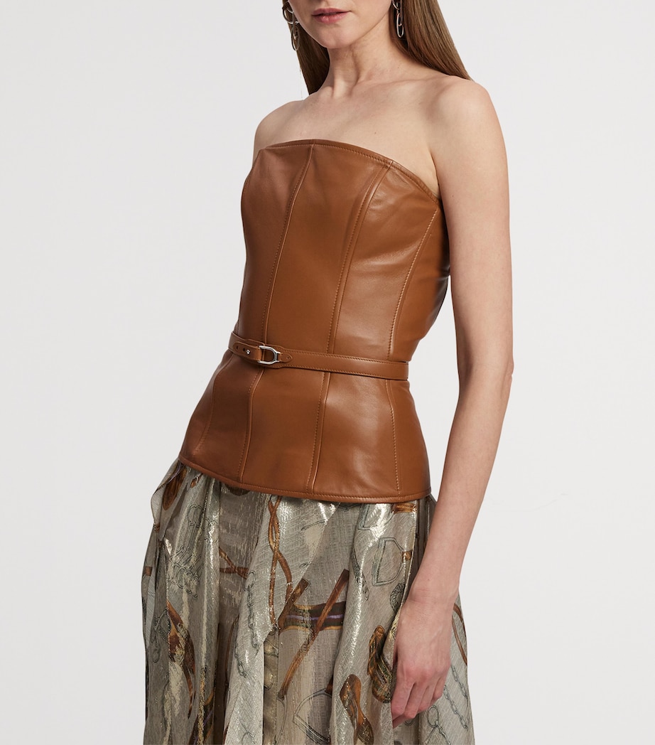 Leather Belted Top LIGHT TOFFEE Image 6