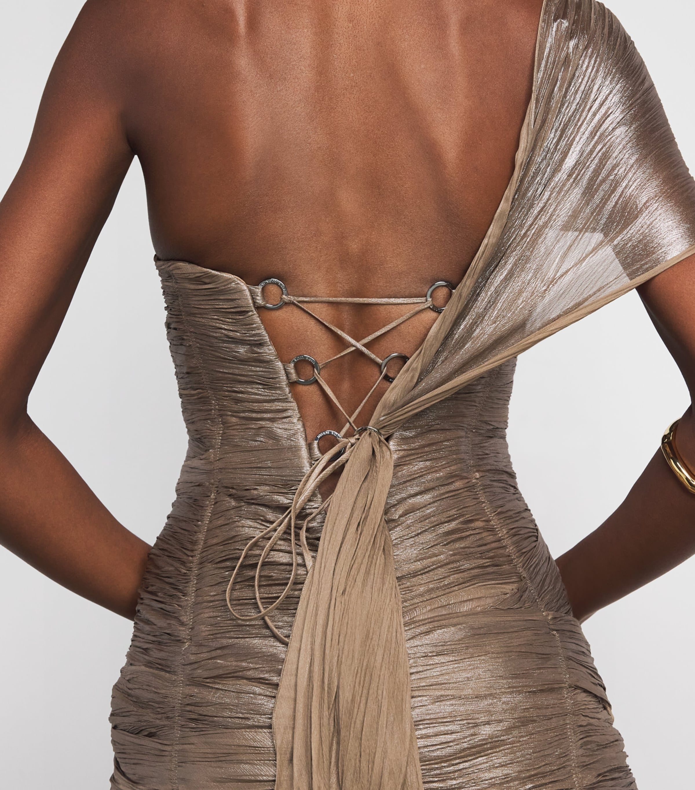 Maria Lucia Hohan Womens Silk Marimar Gown Frappe Image 3