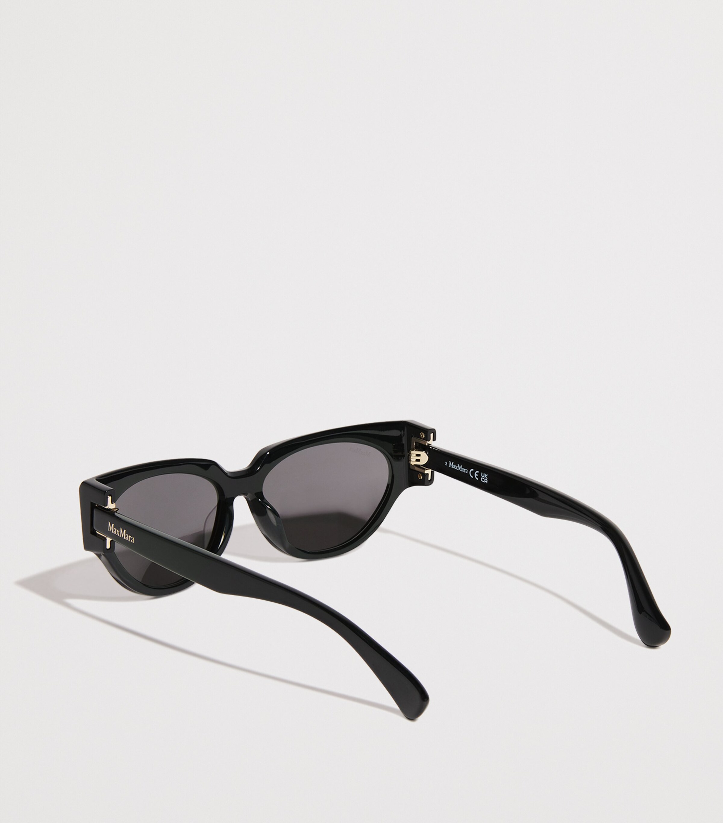 Acetate Oval CLIP1 Sunglasses BLACK Image 3
