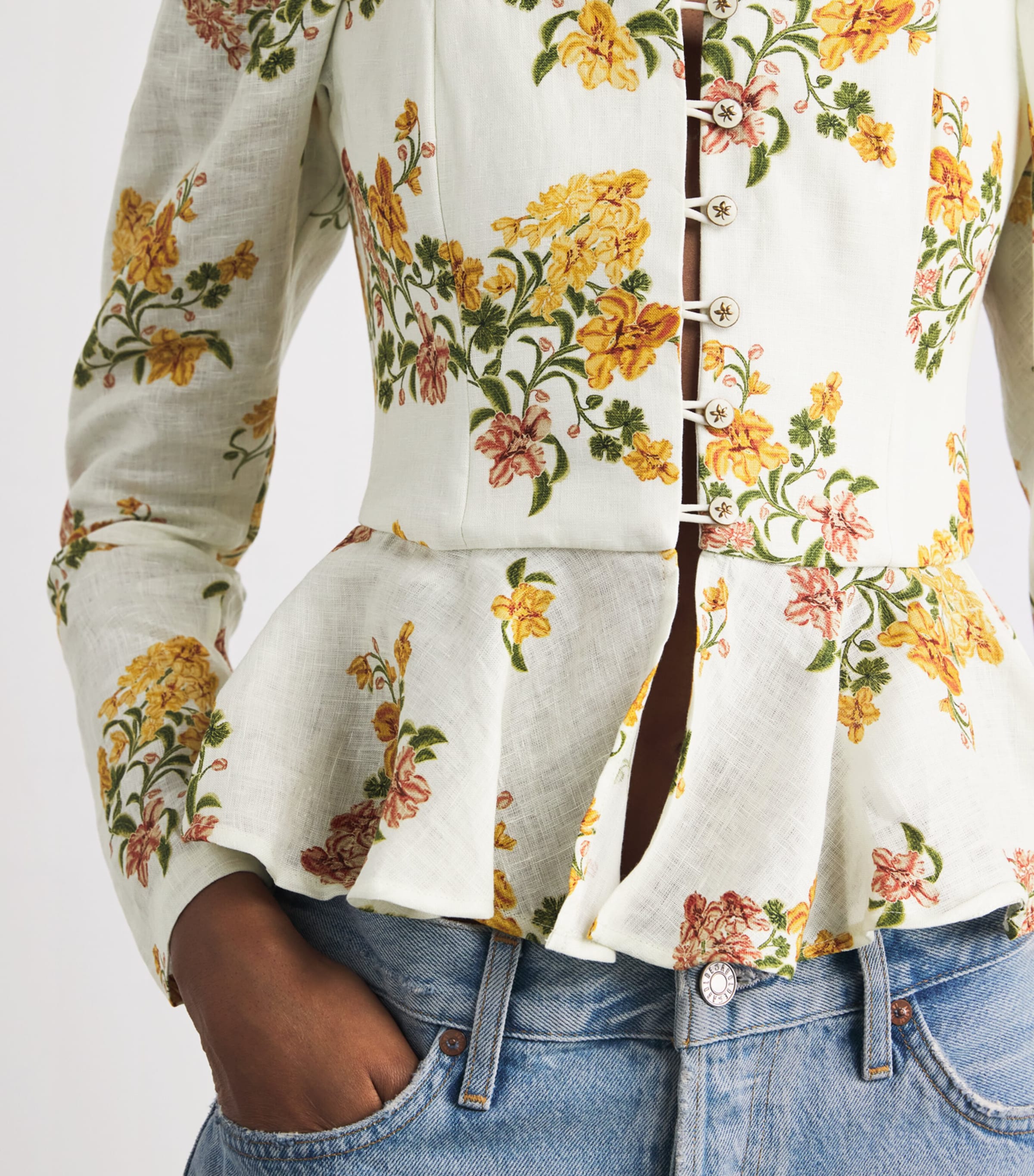 Linen Bromelia Floral Top MULTICOLOR Image 5