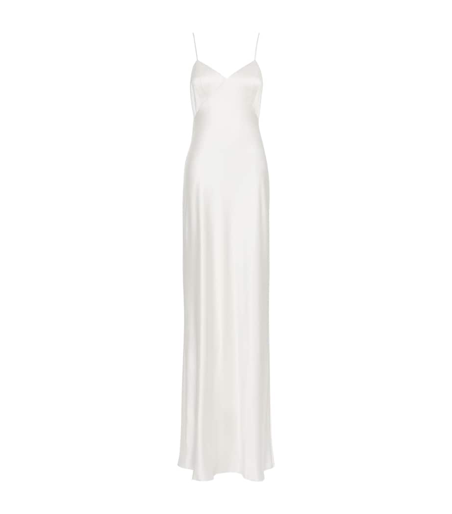 Max Mara Womens Silk V-Neck Maxi Dress Silk Image 1