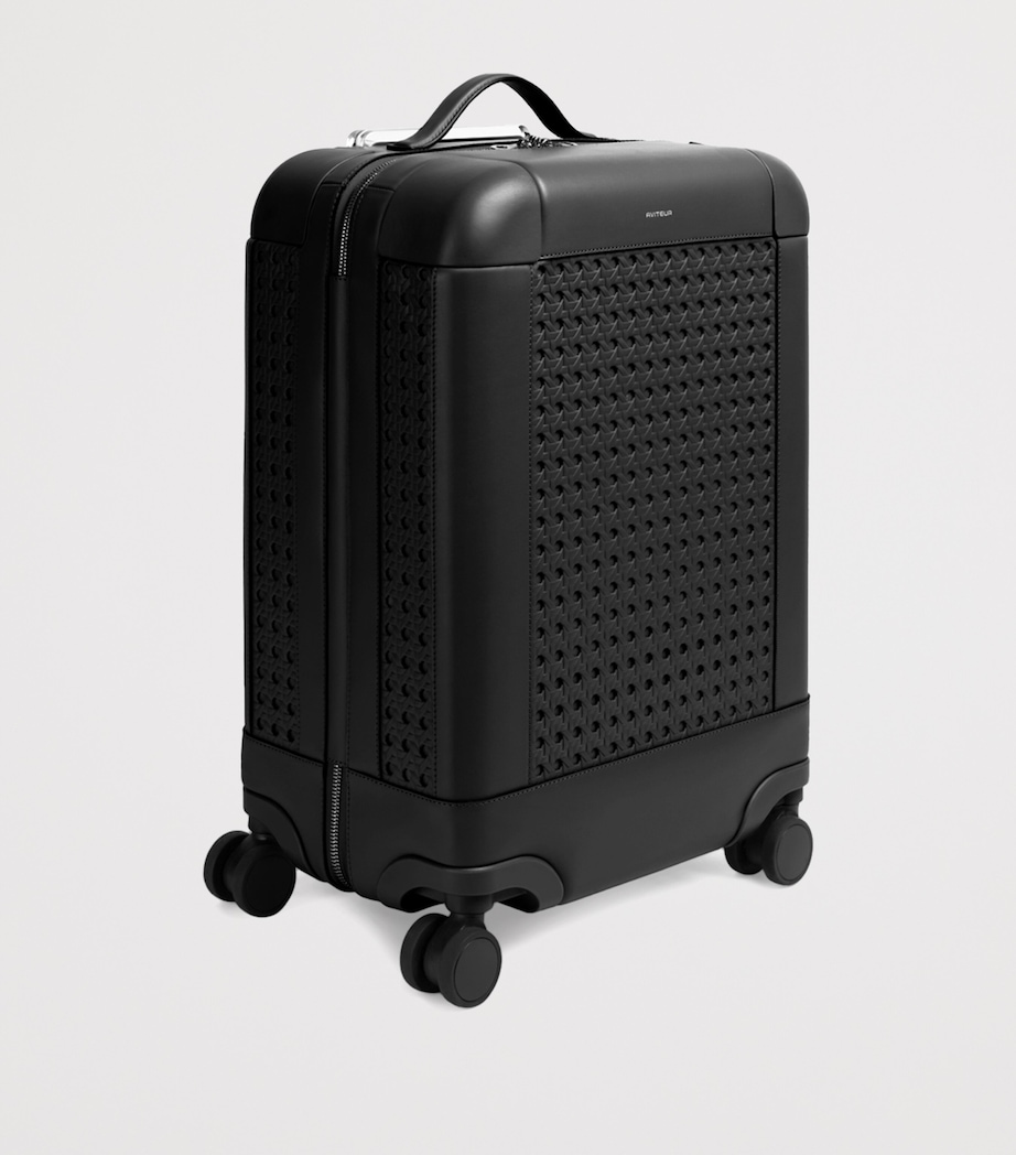 Leather Carry-On Suitcase (55cm) BLACK Image 3