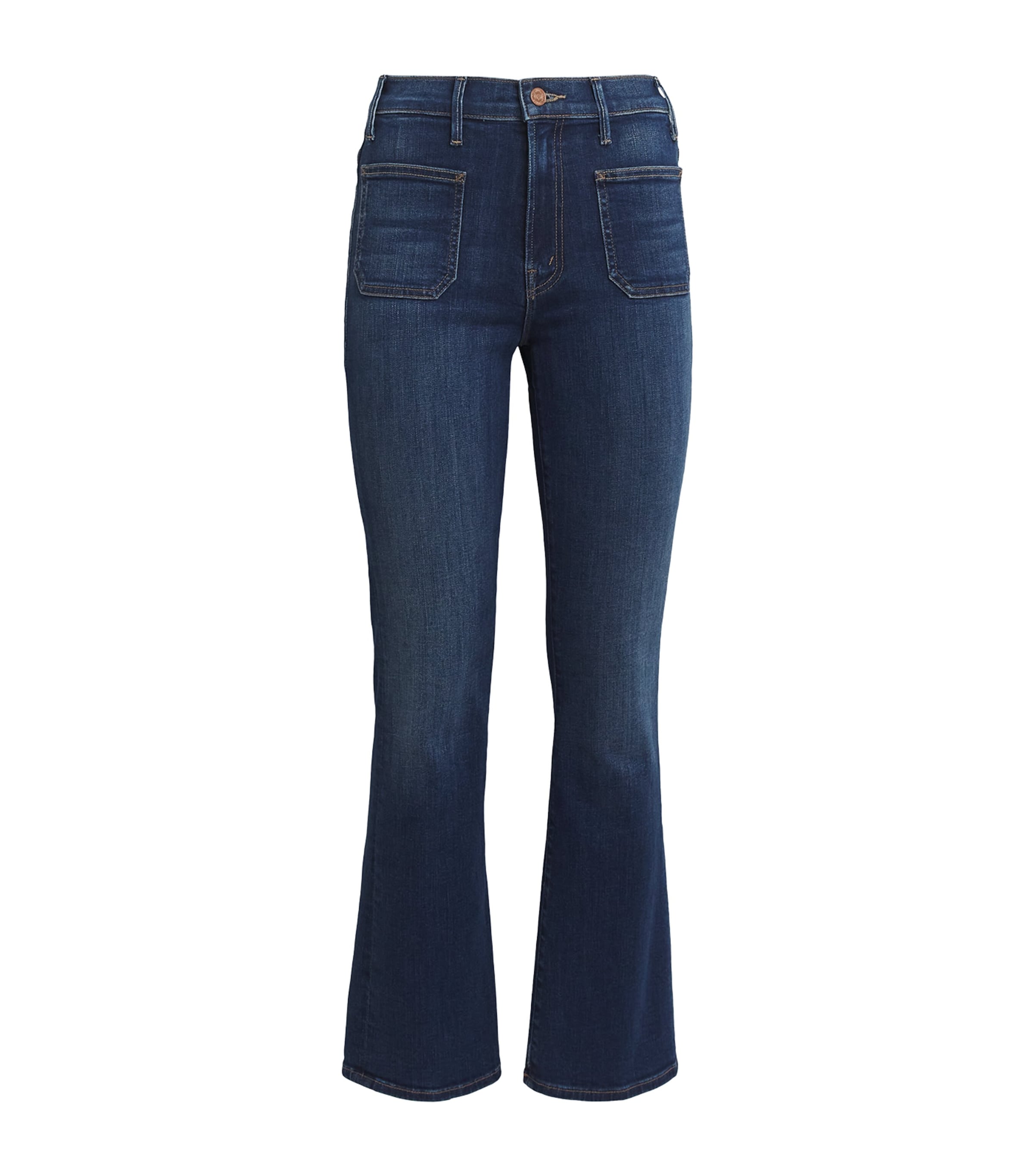 Shop Mother Patch-pocket Insider Flood Jeans In Blue