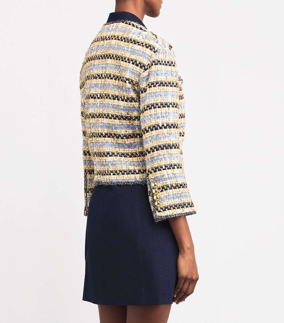 Sumira Tweed Jacket BLUE/IVORY Image 4