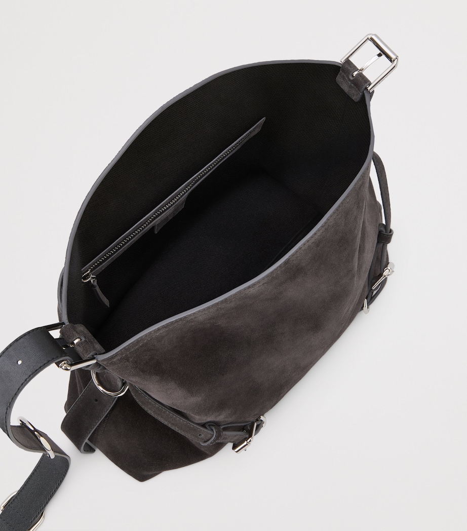 Givenchy Medium Suede Voyou Shoulder Bag Dark Grey Image 4