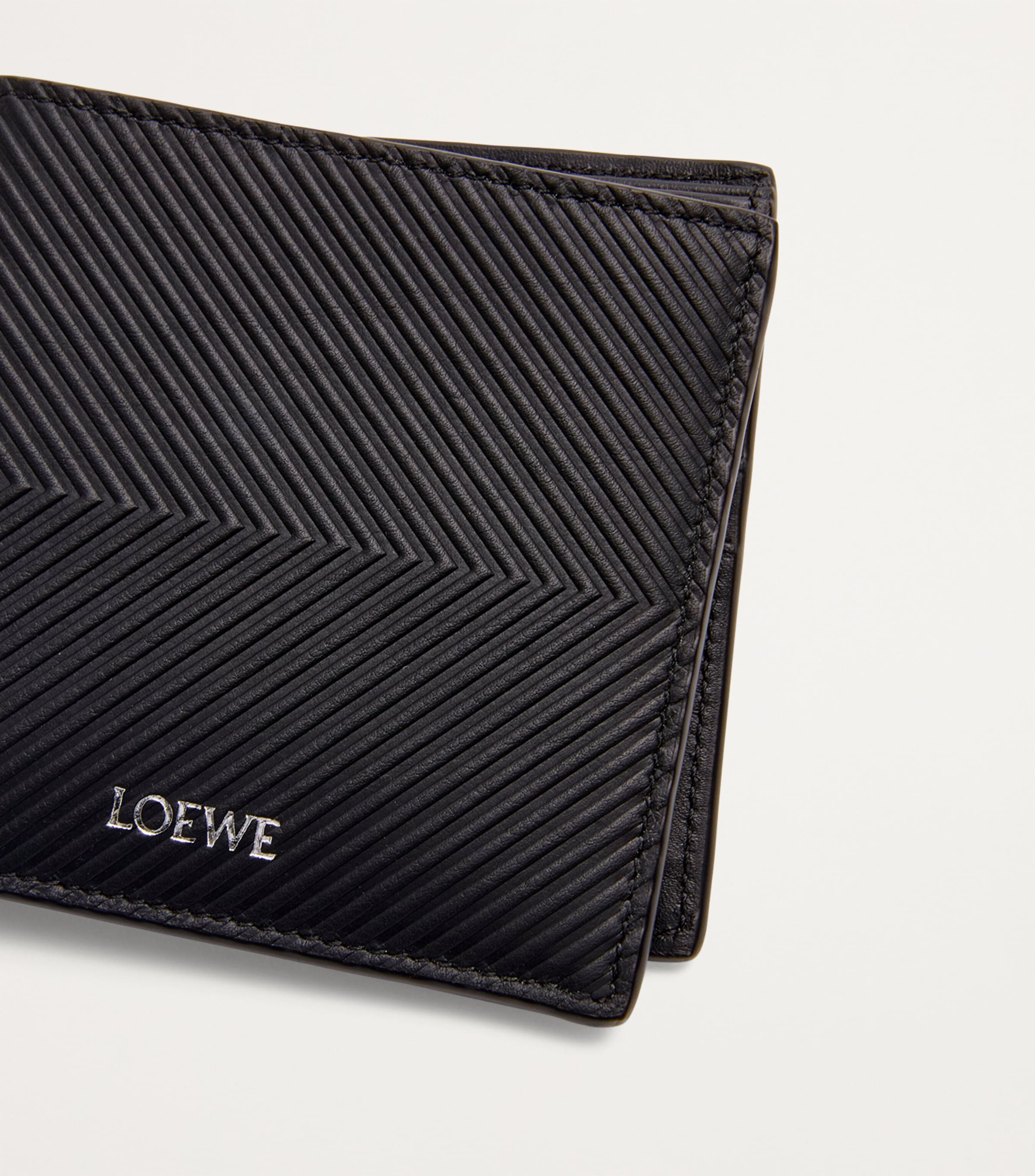 Textured Leather Bifold Wallet BLACK Image 5