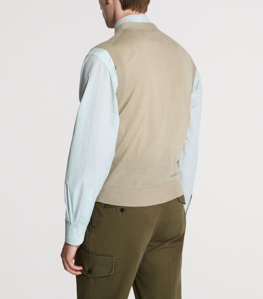 Dunhill Mens Linen-Cashmere Sweater Vest Image 3