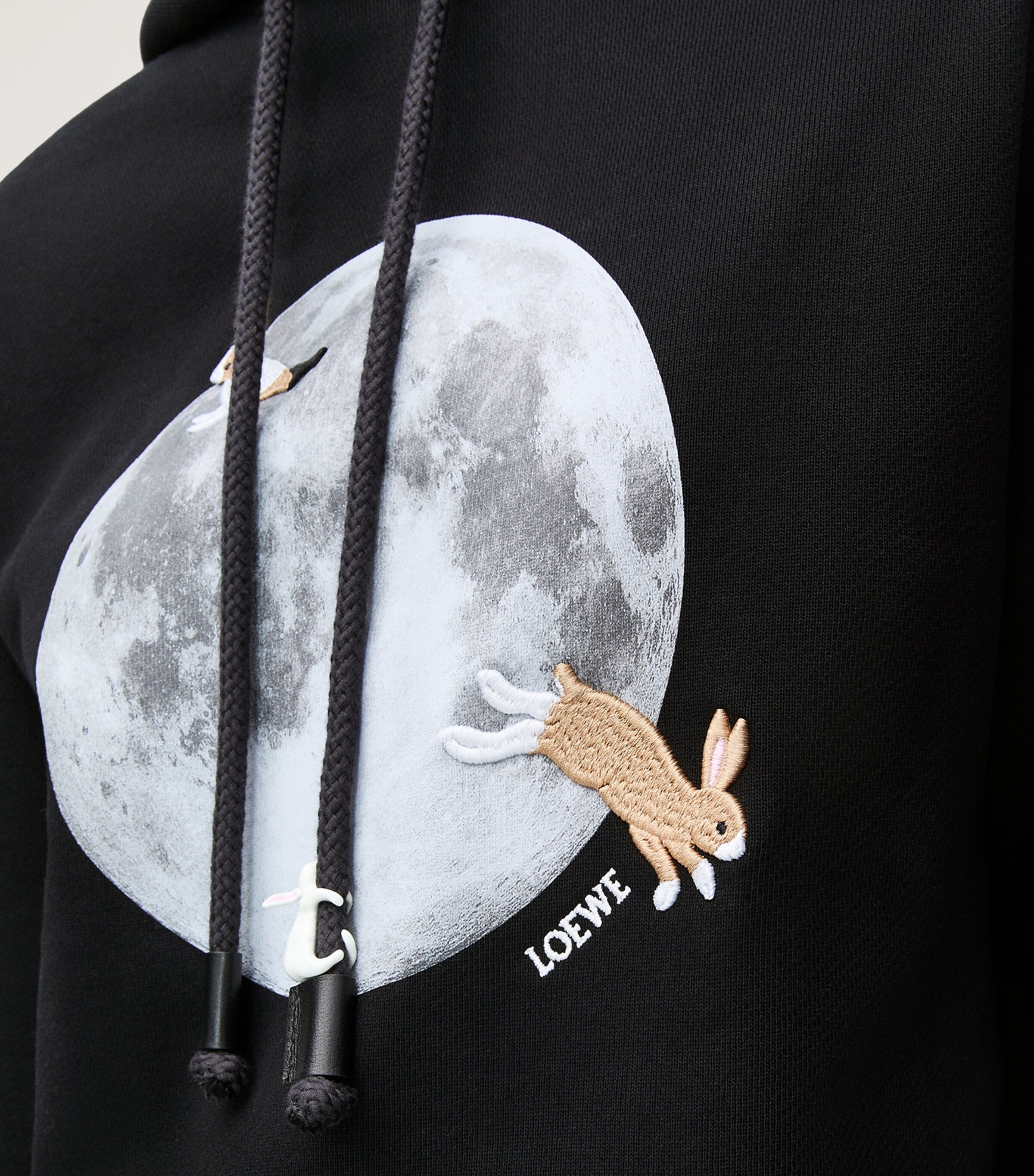 LOEWE×Suna Fujita ブラック パーカー Mサイズ LOEWE Black x Suna Fujita Rabbit Moon Hoodie | Harrods BN