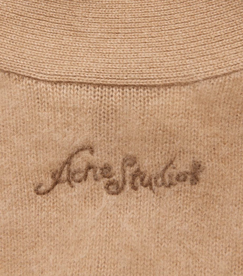 Acne Studios Womens Cashmere Relaxed Cardigan Adv Light Brown Image 6