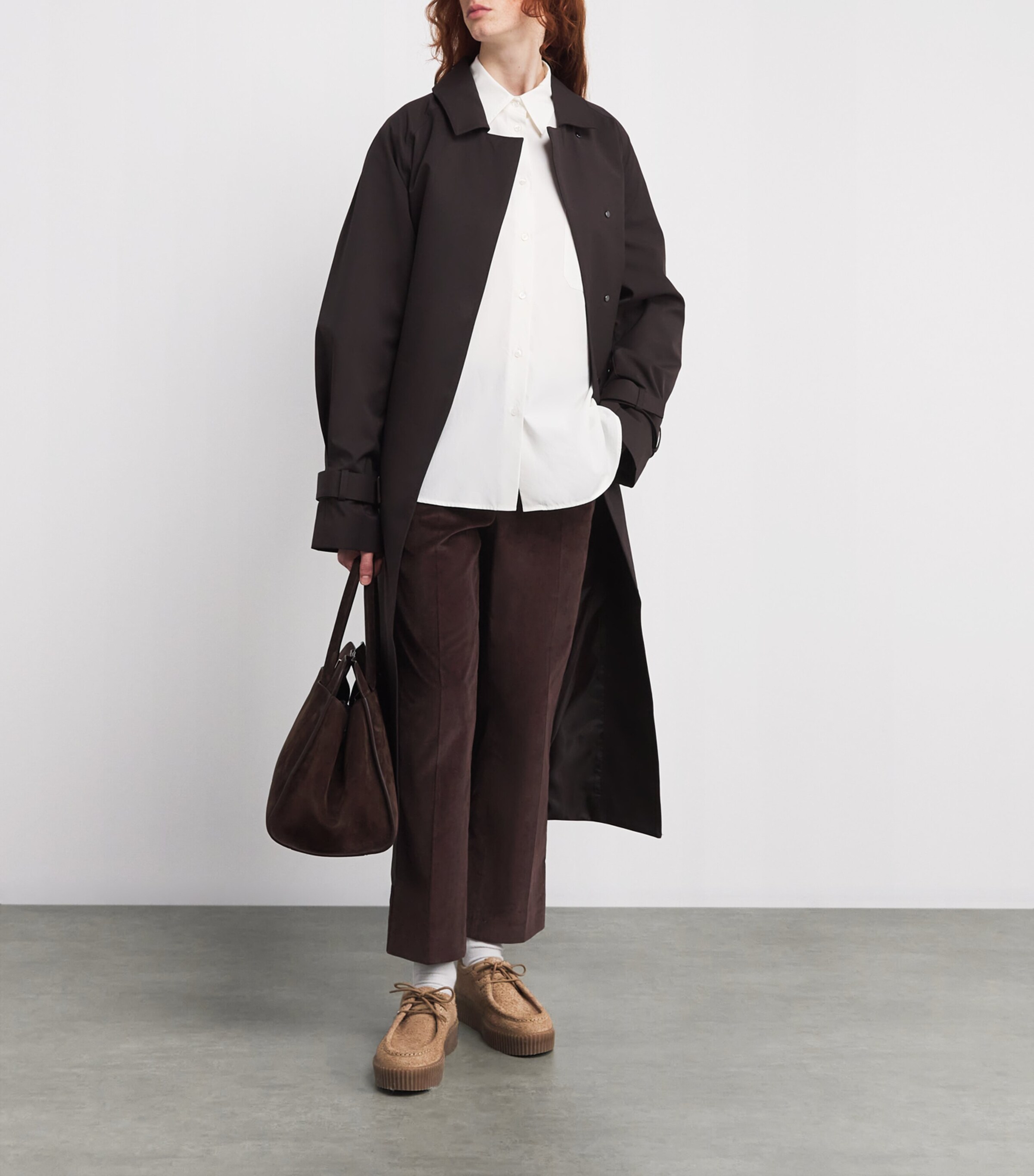 Corduroy Straight Trousers WINE-COLOURED Image 2