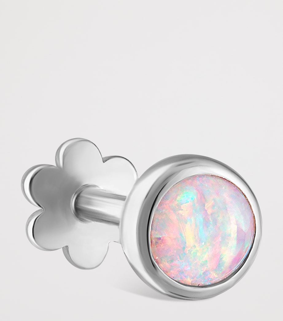 Maria Tash Opal Threaded Stud Earring (3mm) White Gold Image 3