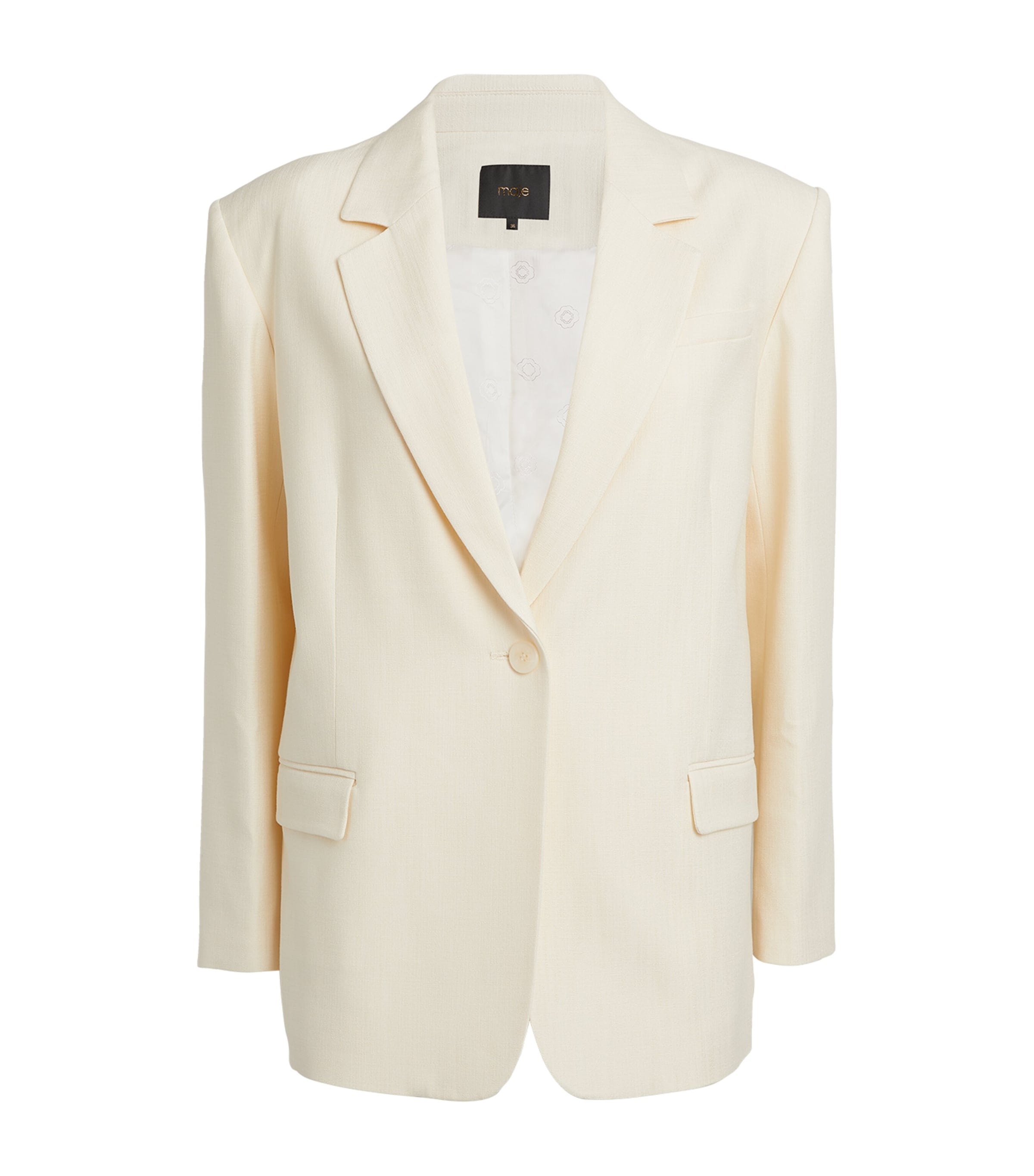 Maje Single-breasted Blazer In White