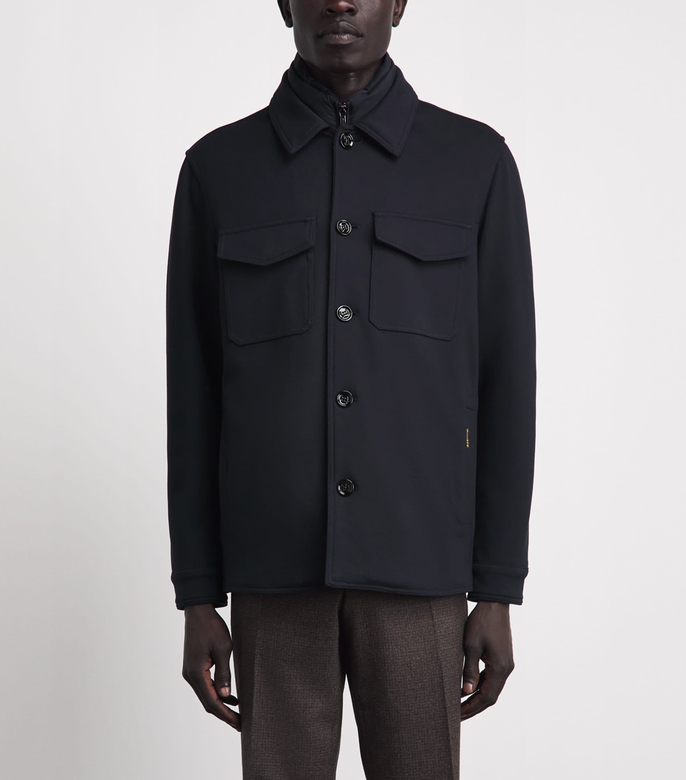 Moorer Mens Technical Overshirt Dark Blu Image 4