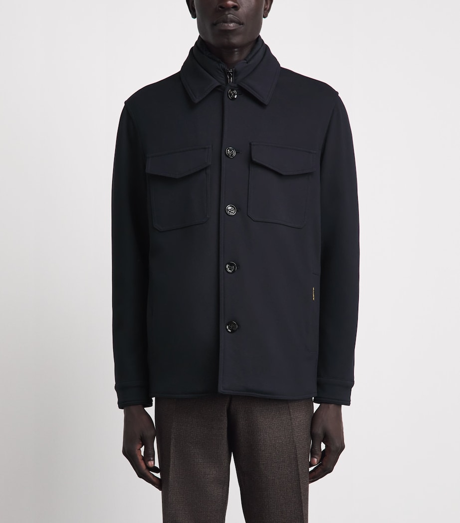 Moorer Mens Technical Overshirt Dark Blu Image 4