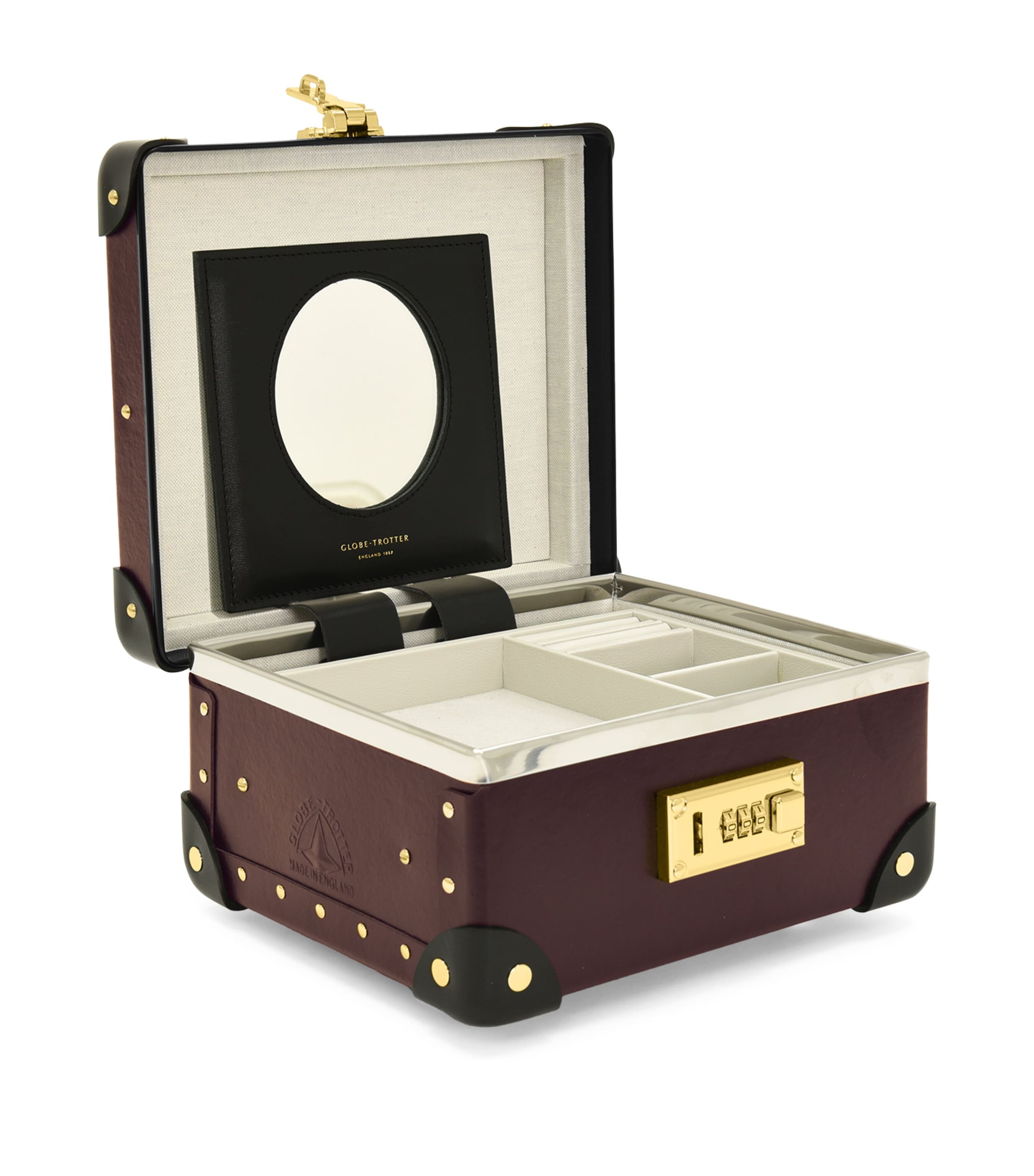 Globe-trotter Centenary Jewellery Case In Burgundy
