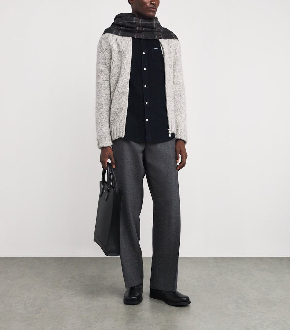 Wool Marsden Reversible Scarf GREY/NAVY Image 2