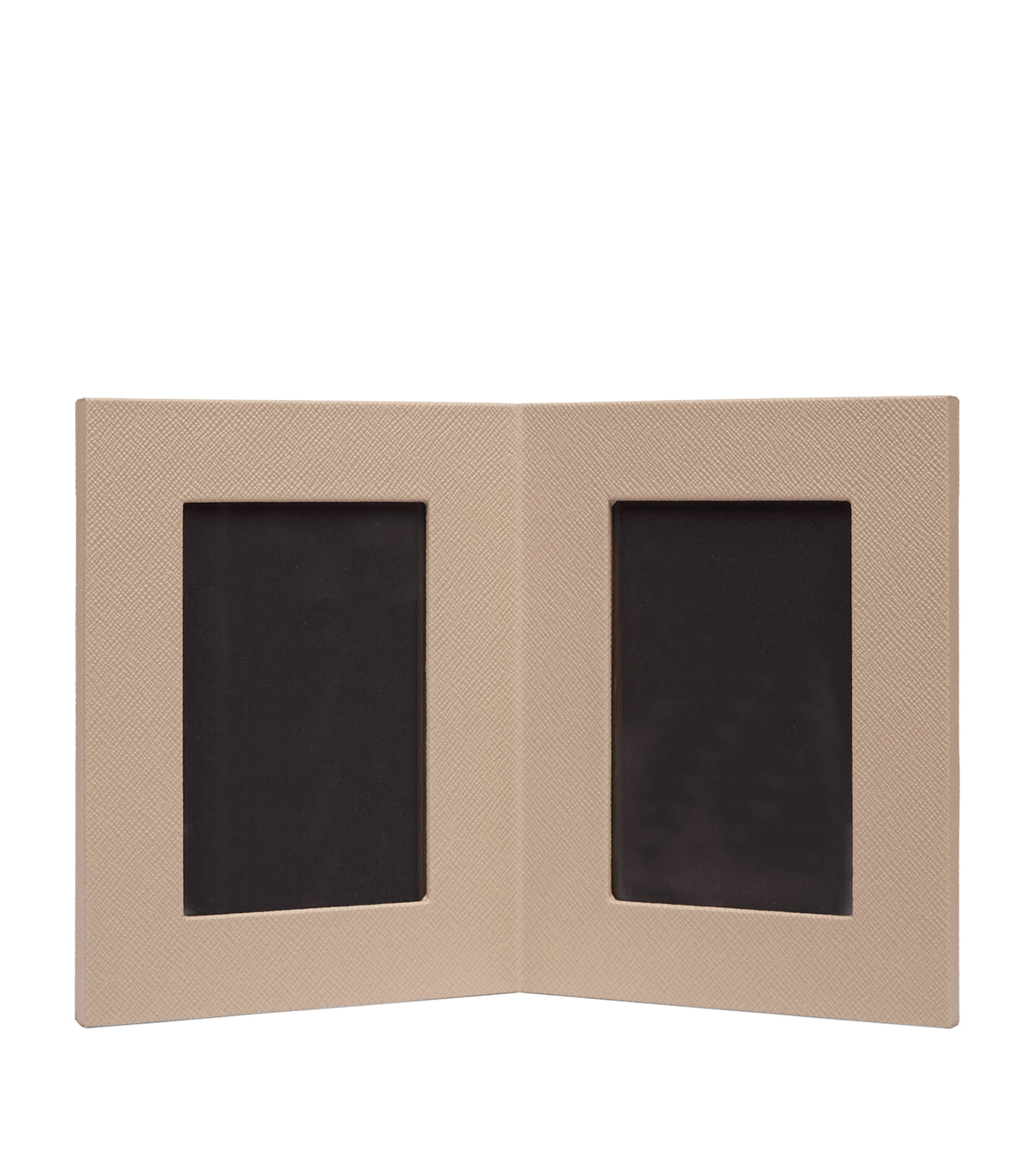 Smythson Calfskin Panama Double Frame (6” x 4”) Sdstone Image 1