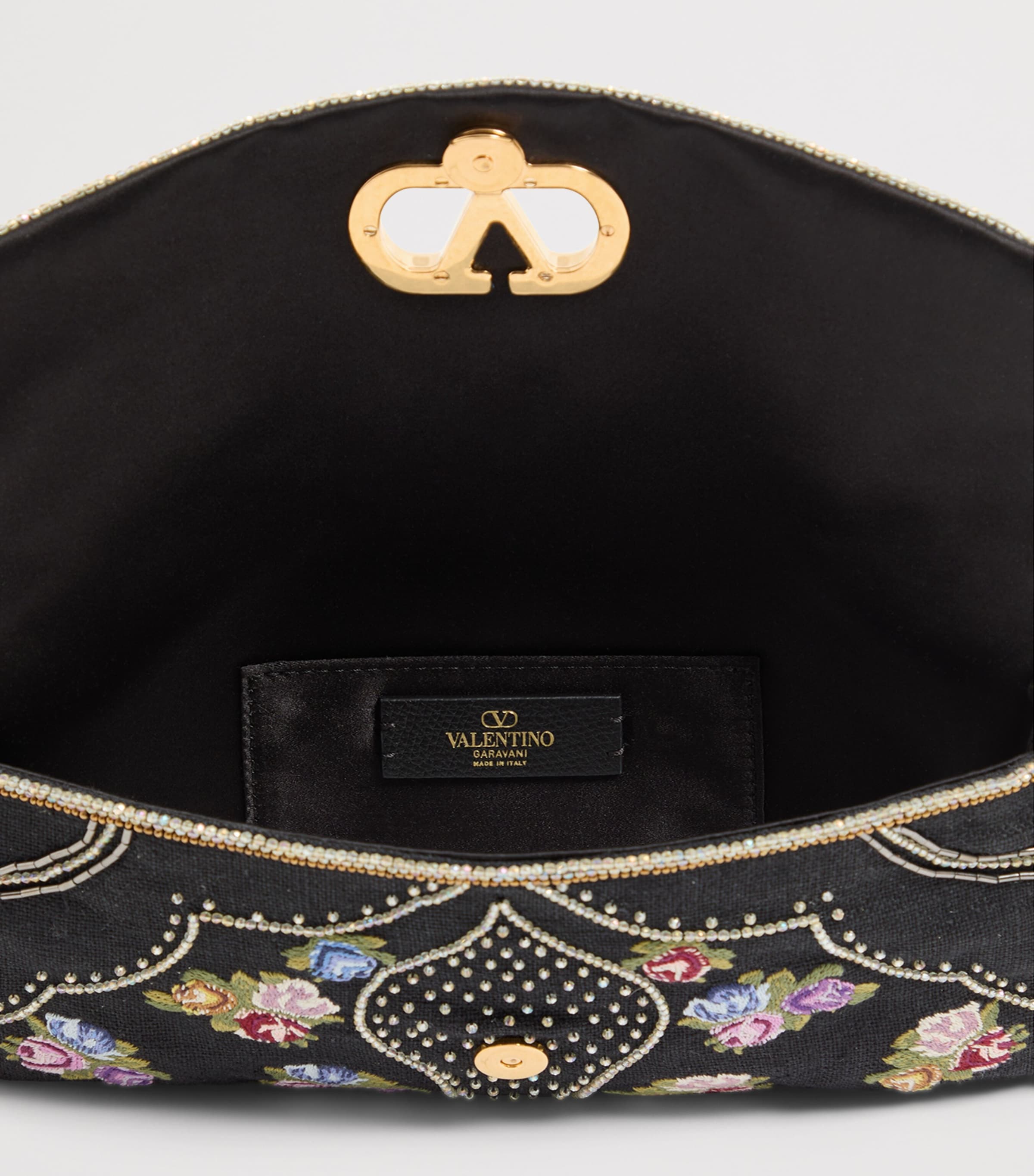 Valentino Garavani Small Linen Beaded DeVain Shoulder Bag Image 5