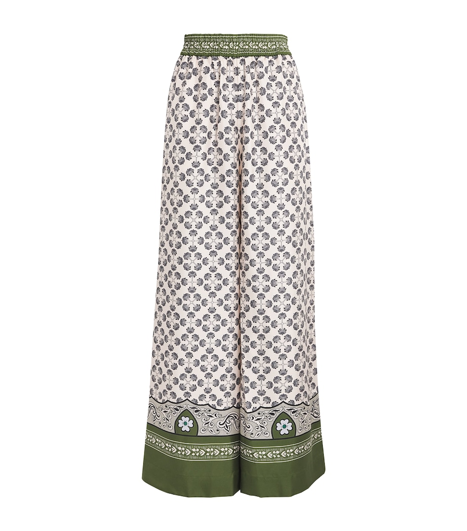 La Doublej Womens Silk Palazzo Wide-Leg Trousers Mirage Plac�e Image 1