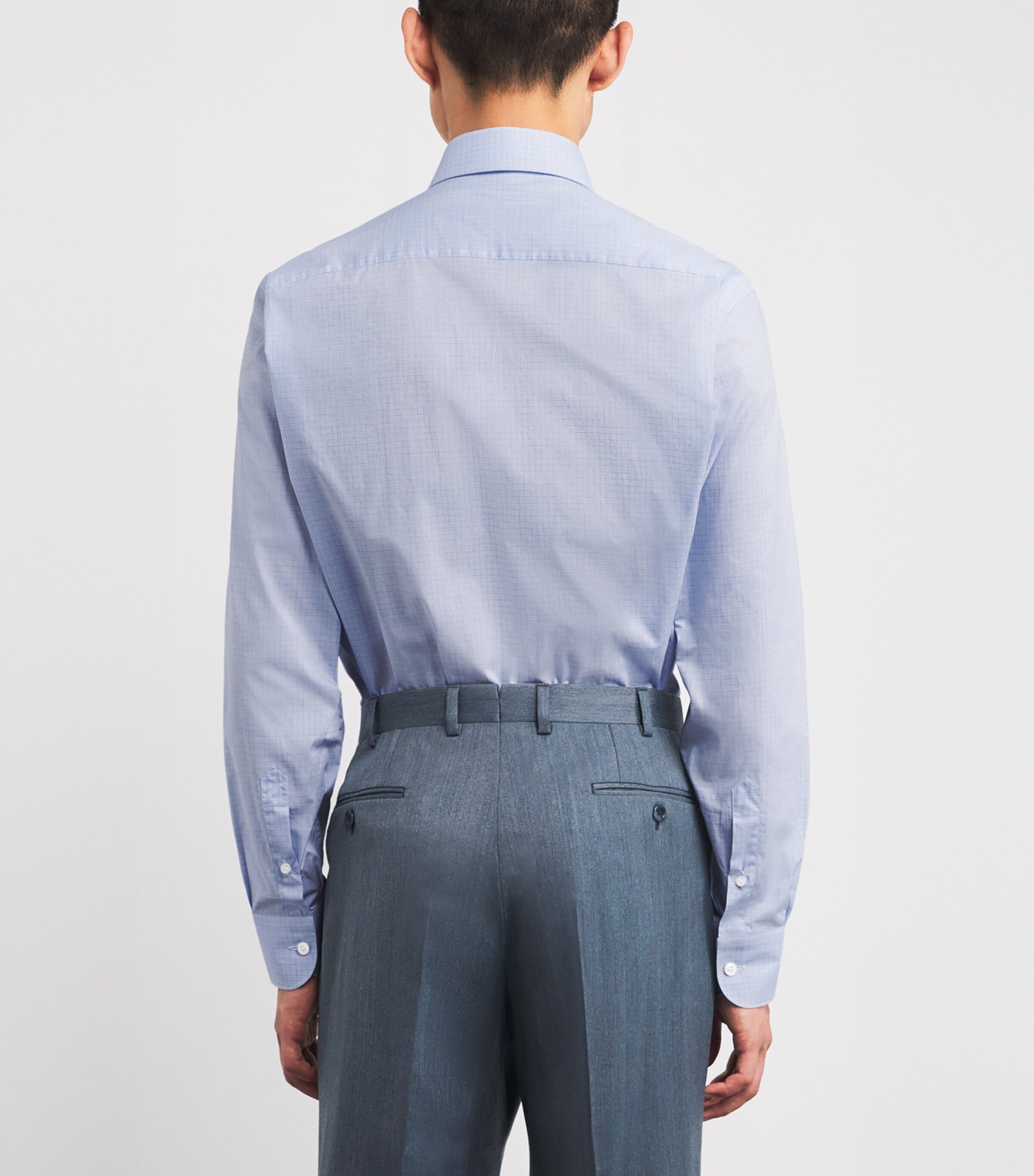 Brioni Mens Cotton Check Shirt Image 4