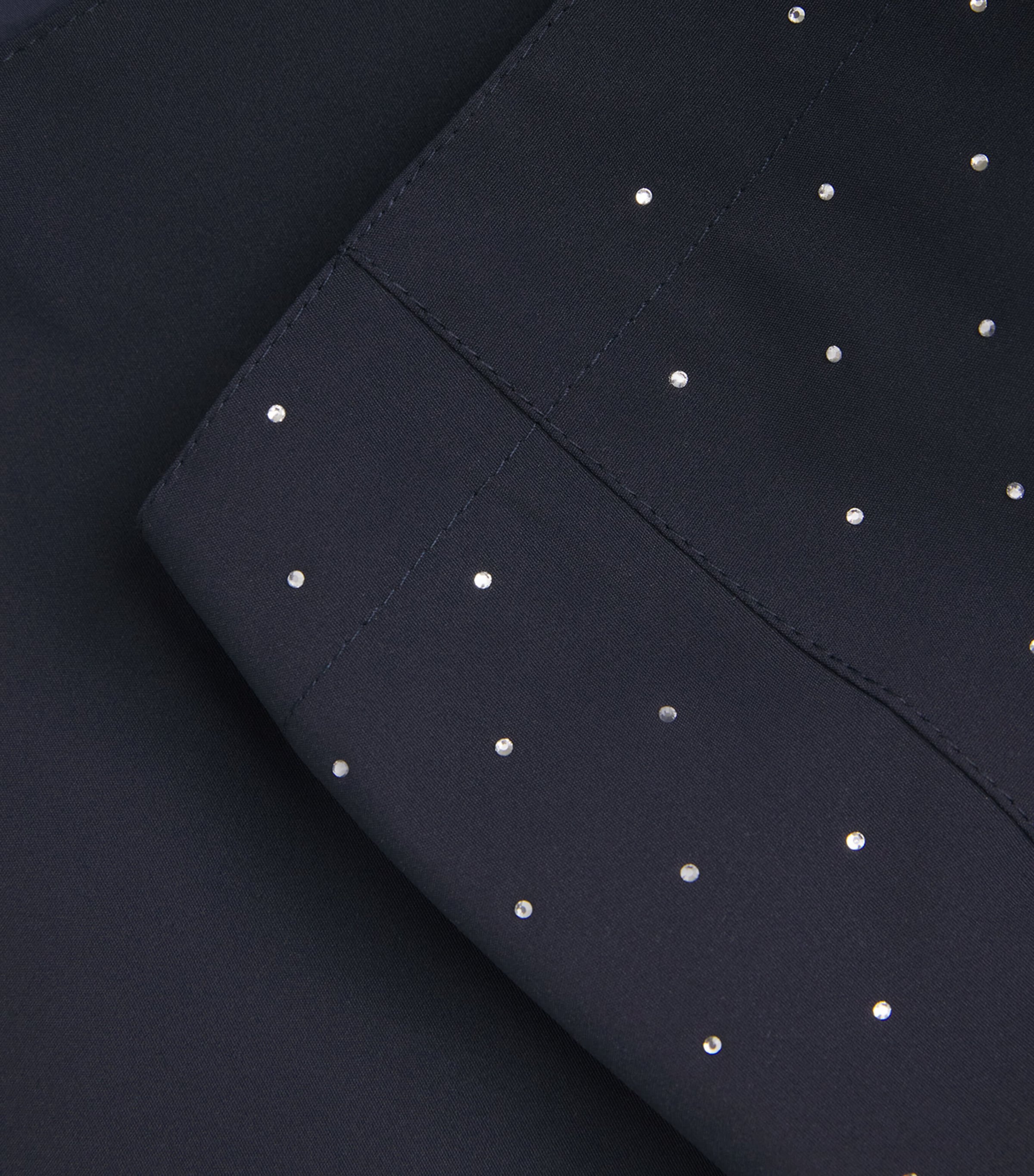 Maje Womens Rhinestone-Detail Trench Coat Navy Image 6