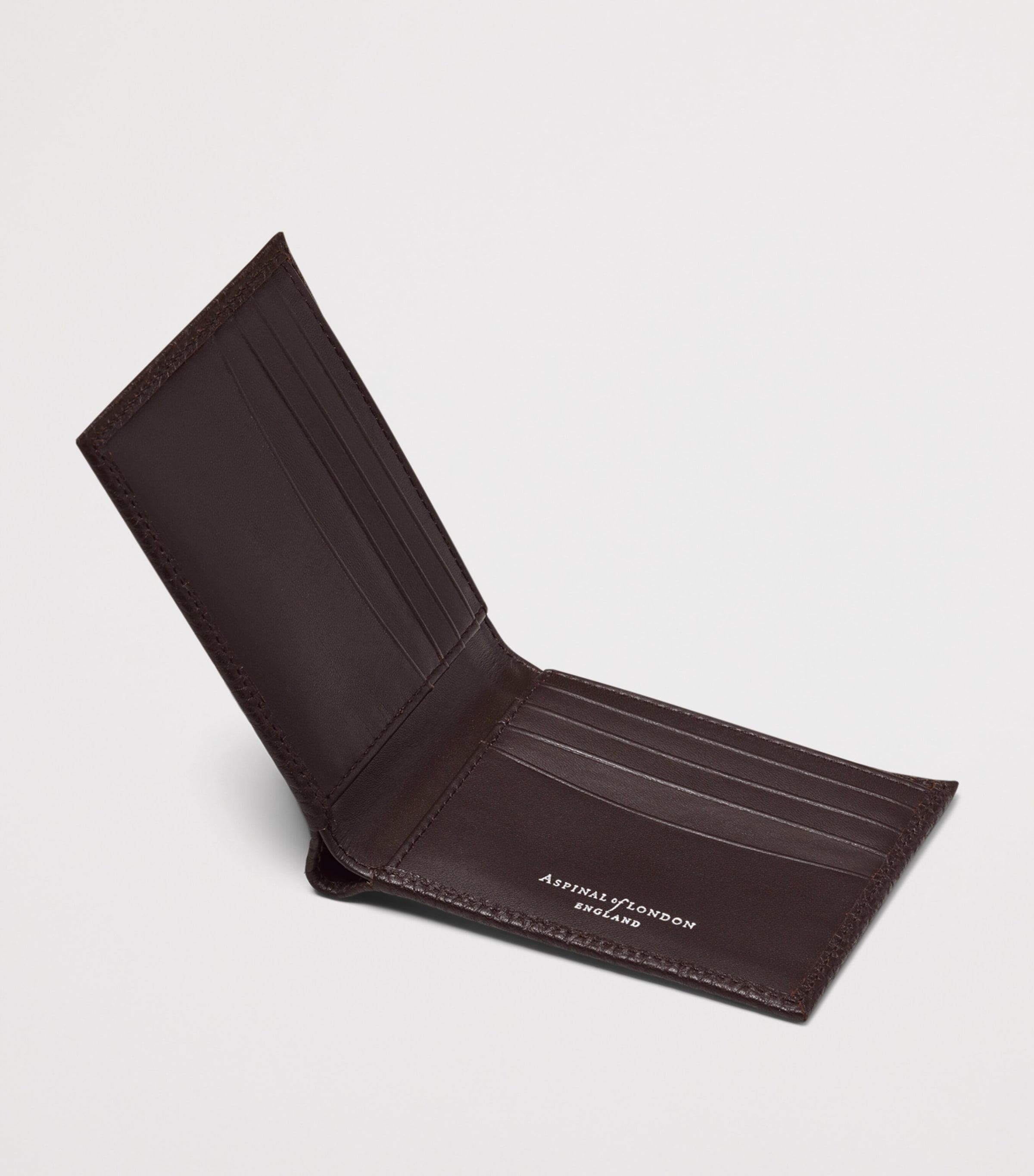 Aspinal Of London Leather Bifold Wallet Chocolate Image 3
