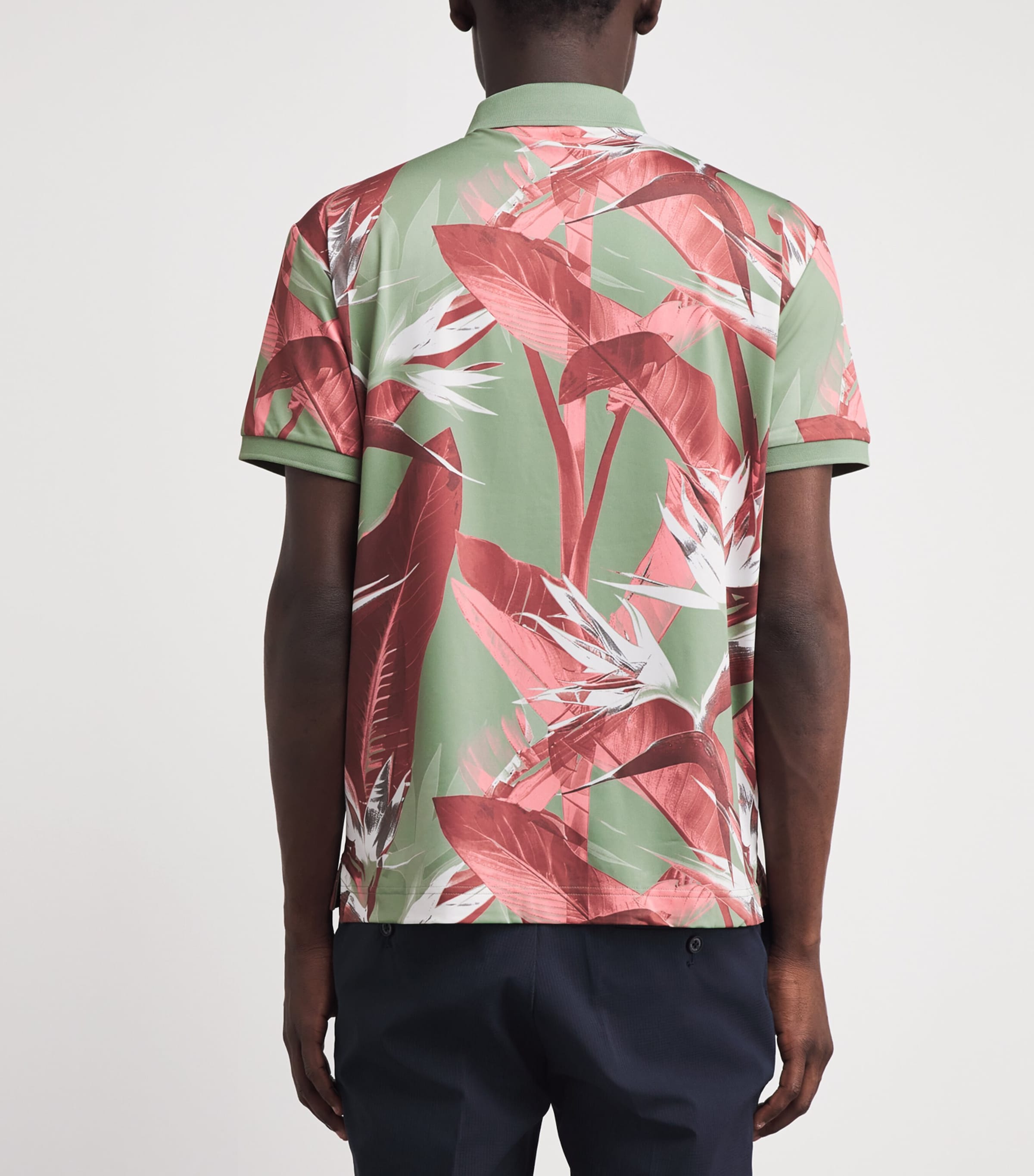 J Lindeberg Mens Tour Tech Print Polo Shirt Paradise Hedge Image 5