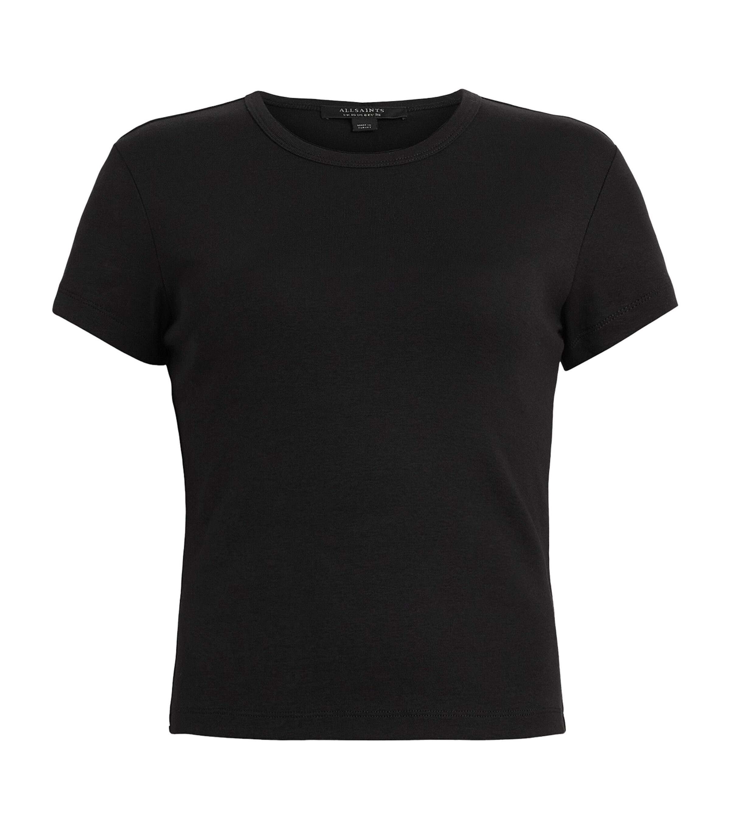 Allsaints Stevie Crew-neck Short-sleeve Organic-cotton T-shirt In Black