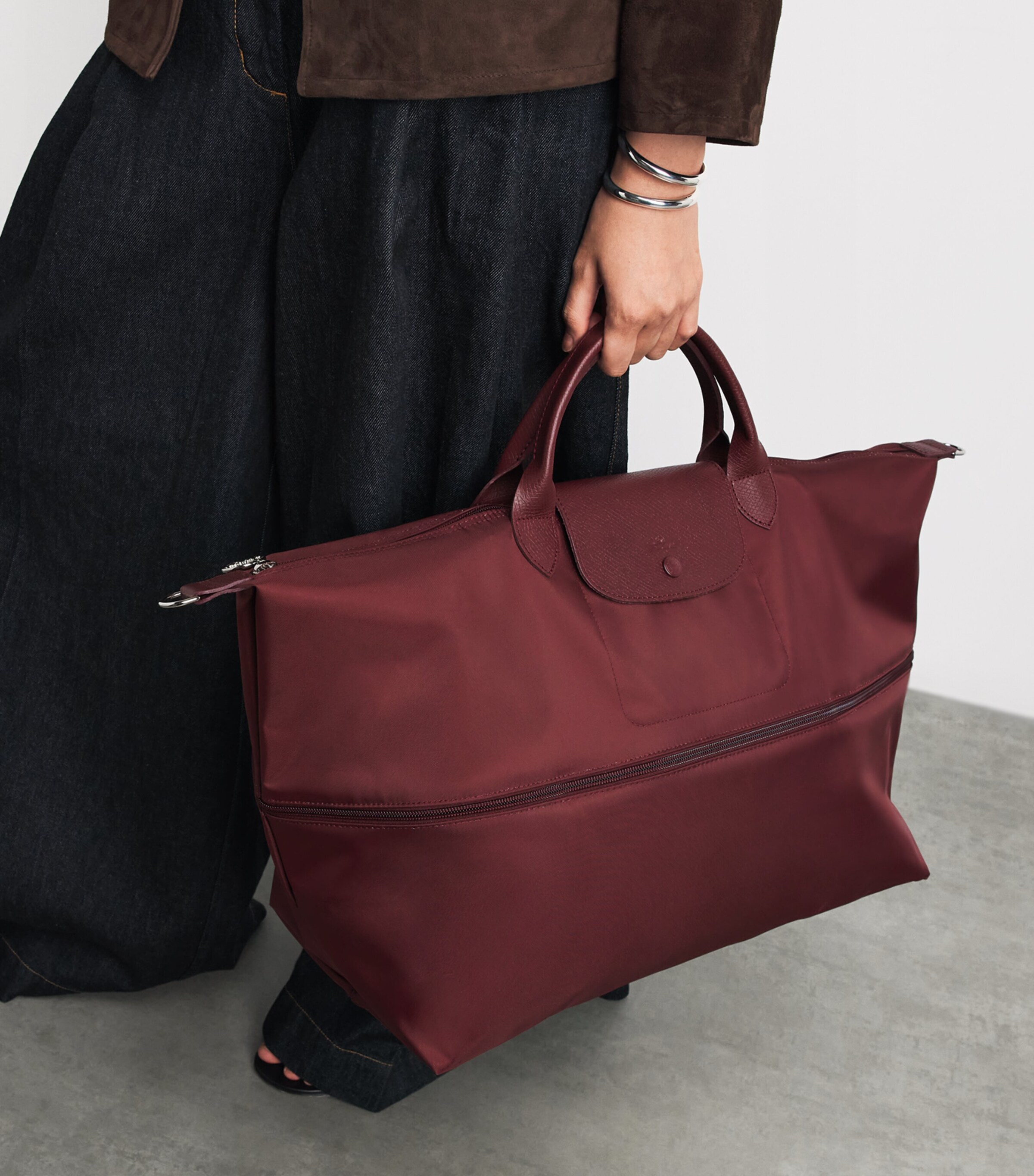 Longchamp Expandable Le Pliage Original Travel Bag Bordeaux Image 2