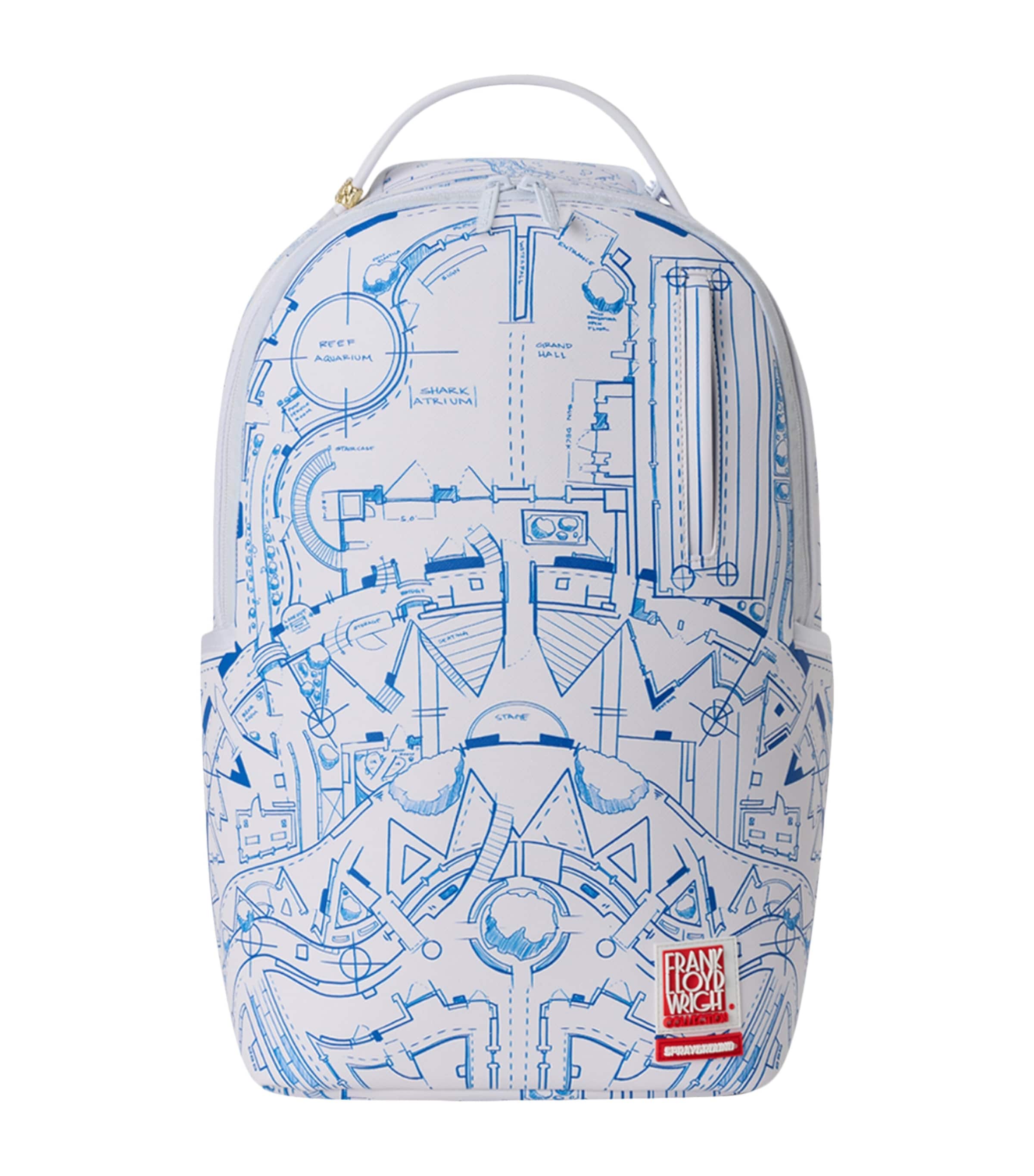 Sprayground Frank Lloyd Wright Backpack Blue Print Image 1
