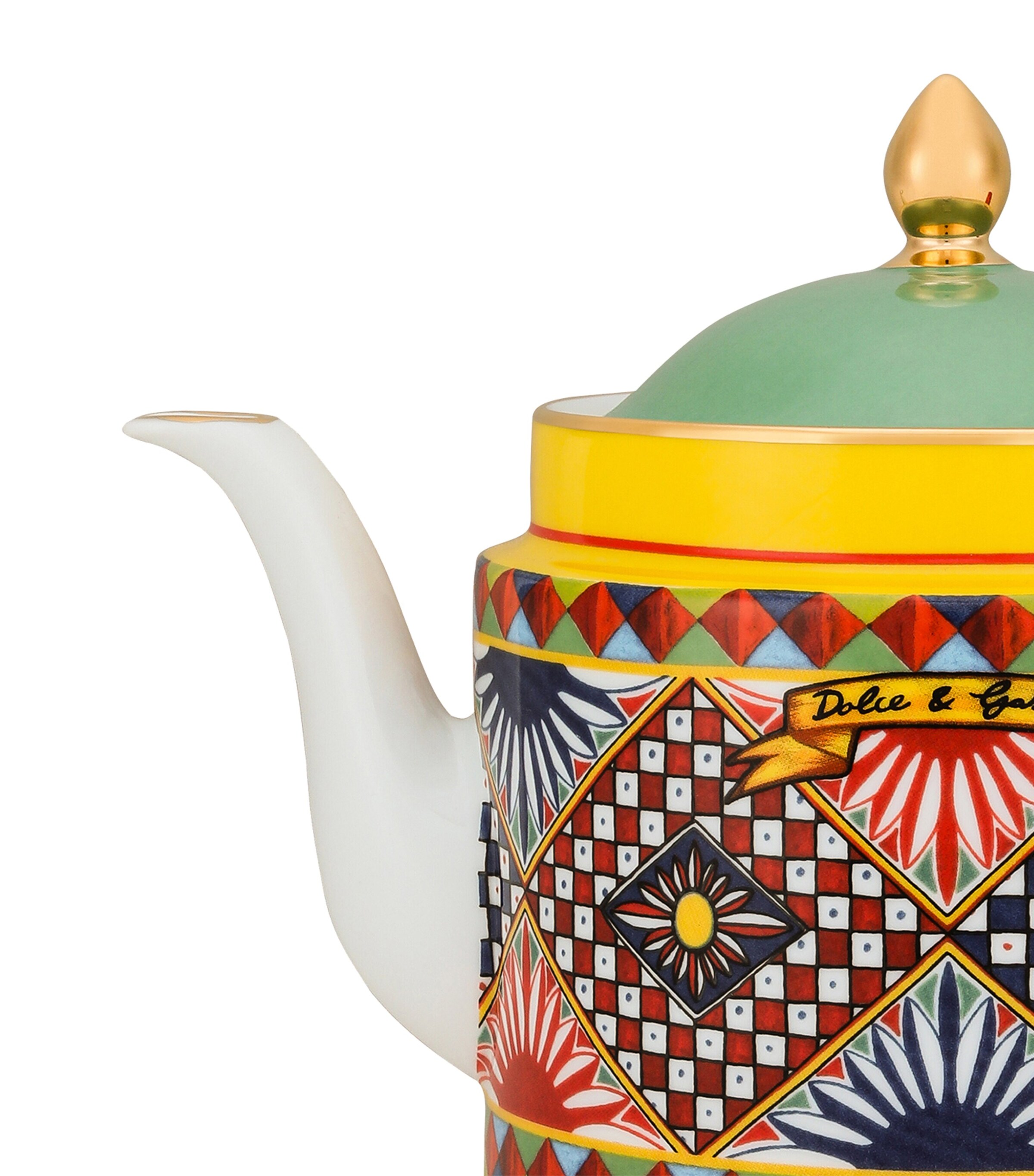 Porcelain Carretto Teapot UC037-ARANCIO/BLU/AC Image 2