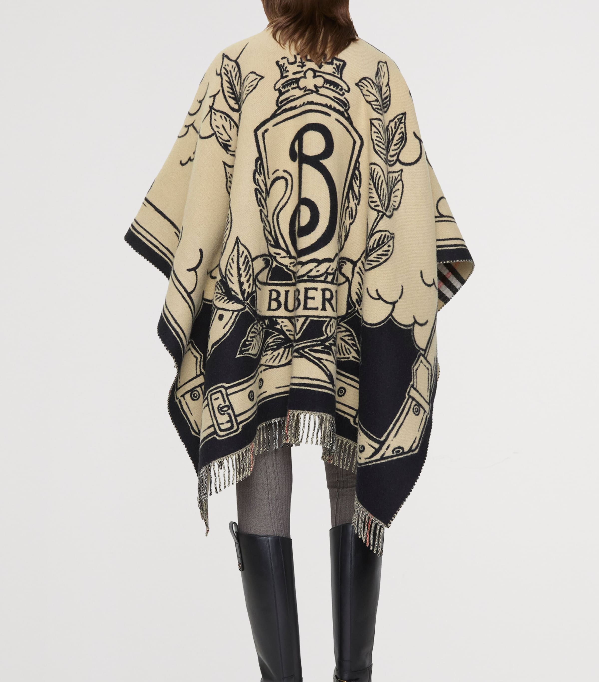 Wool Reversible Check EKD Cape SAND Image 3