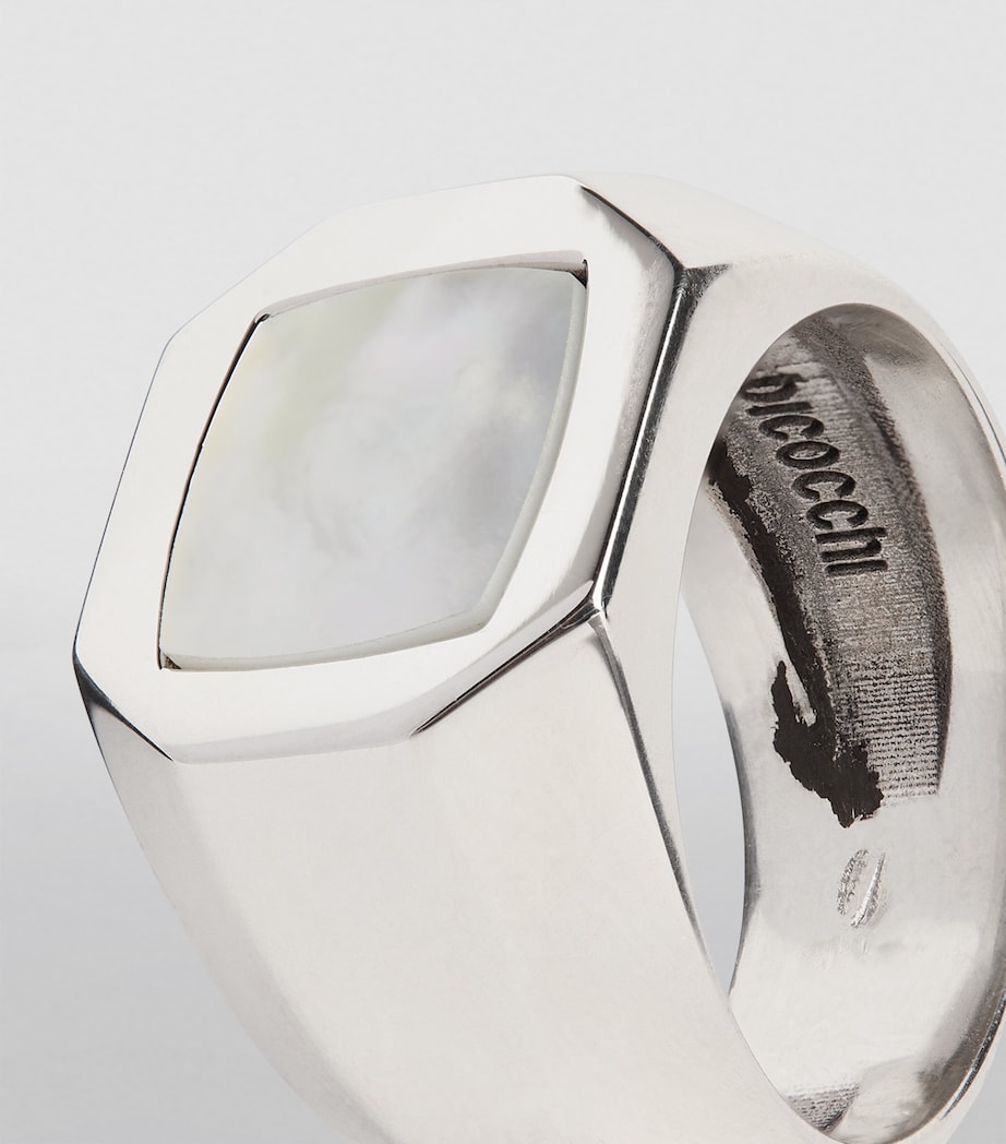 Sterling Silver and Mother-of-Pearl Chevalier Ring SILVER Image 6