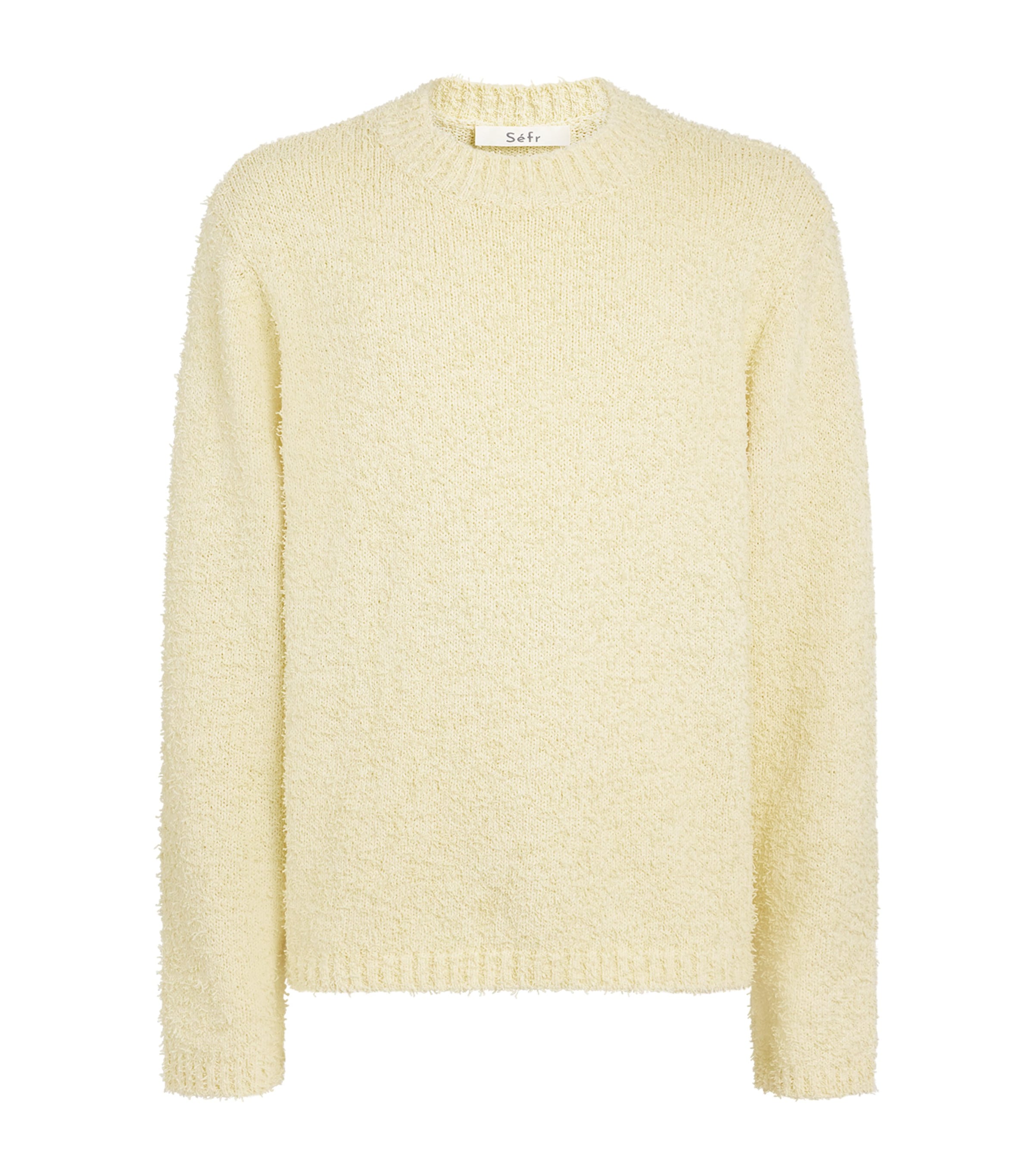 Séfr Mens Bouclé Odilon Sweater Textured Cream Image 1