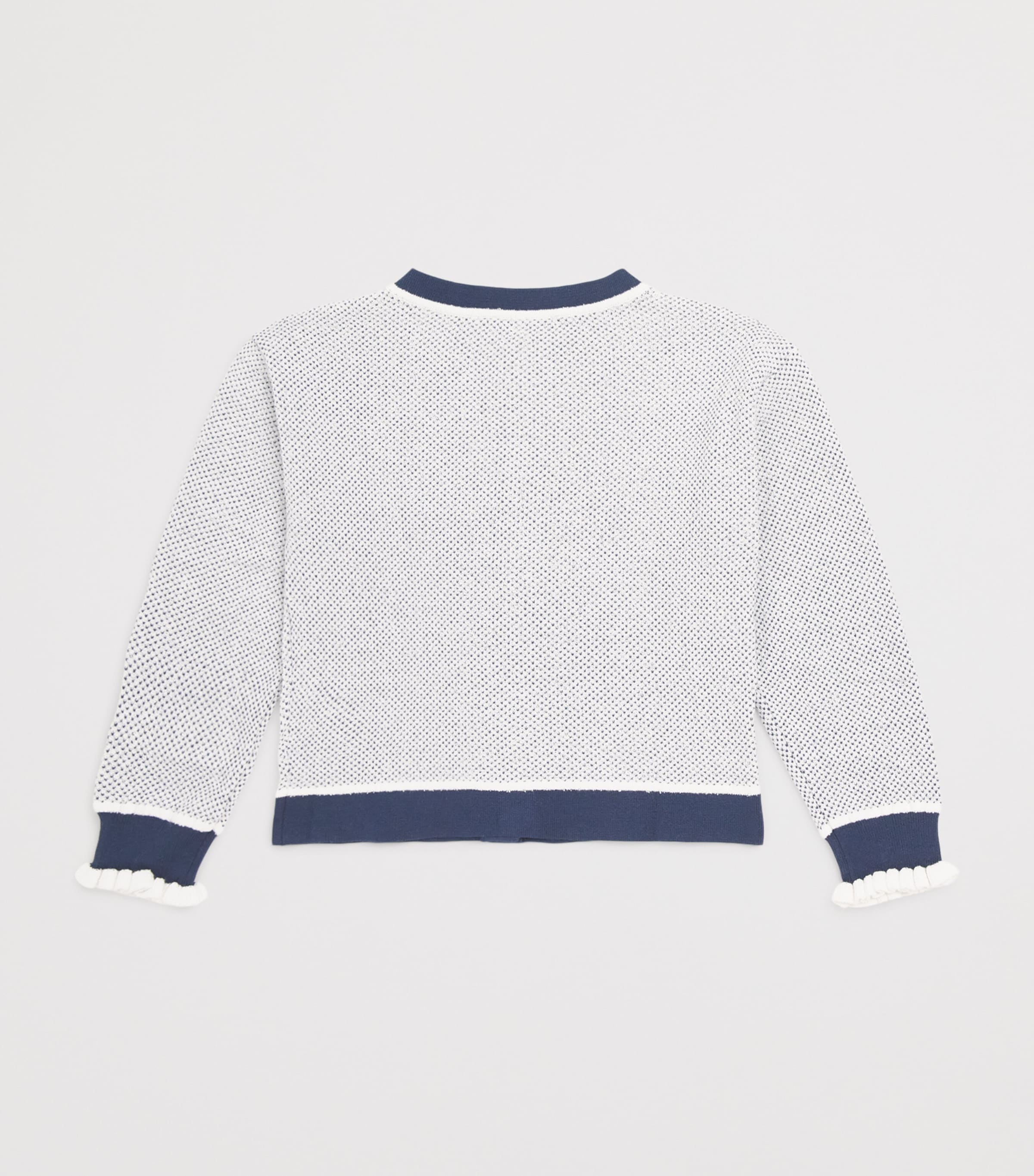 Waffle-Knit Cardigan (4-14 Years) DRESS BLUES Image 2
