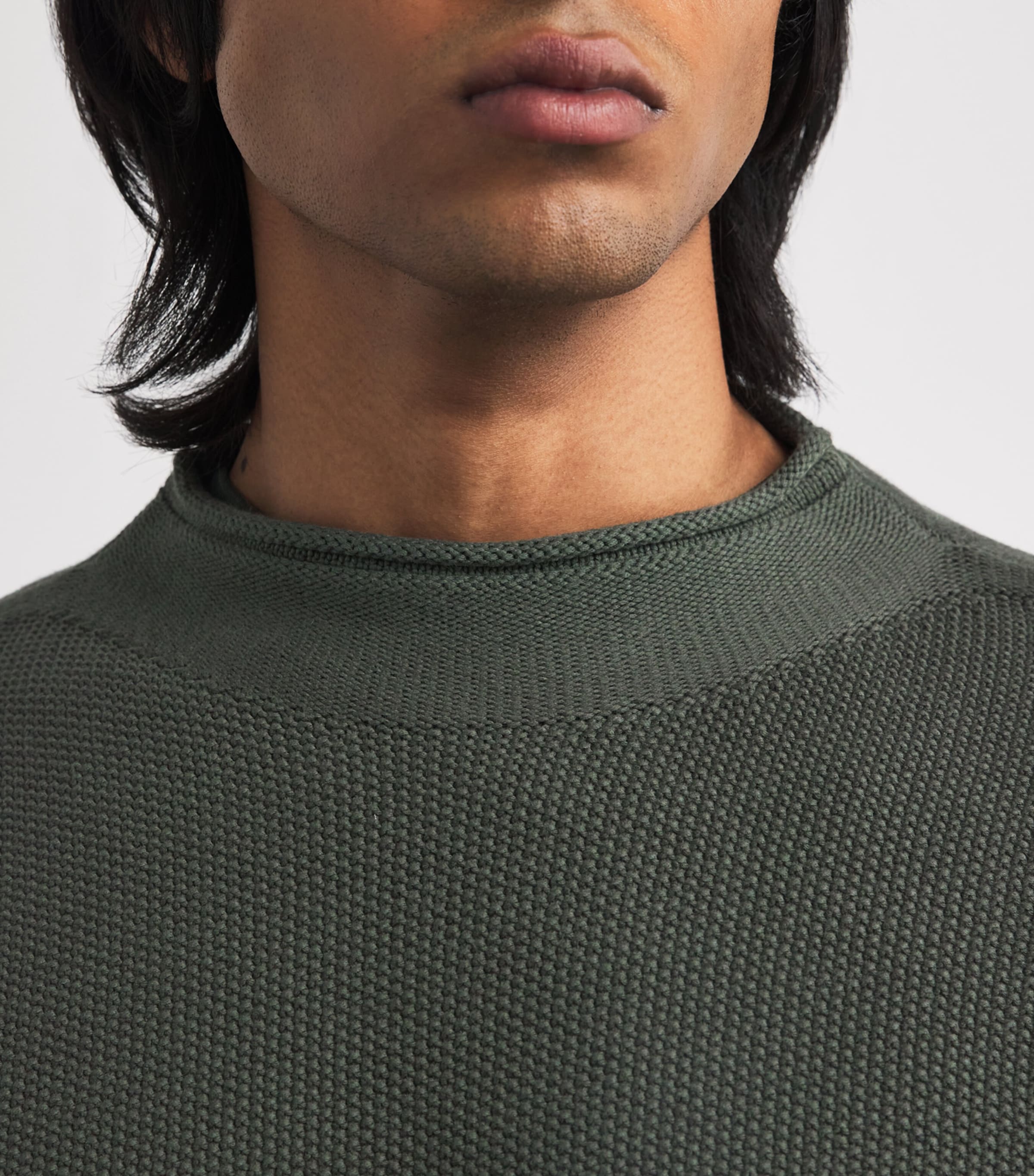 Cotton-Nylon Reverse-Stitch Sweater V005E Image 6