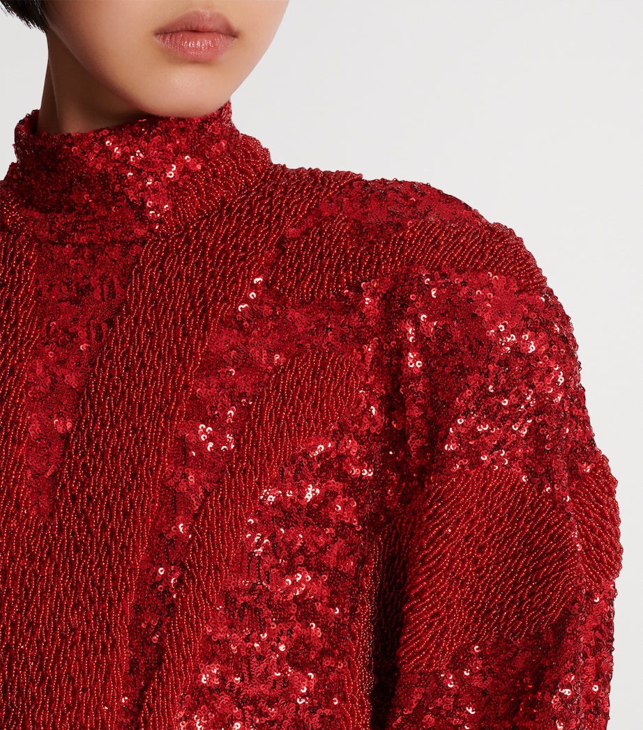 Crystal-Embellished Split Maxi Dress MHF ROUGE Image 9